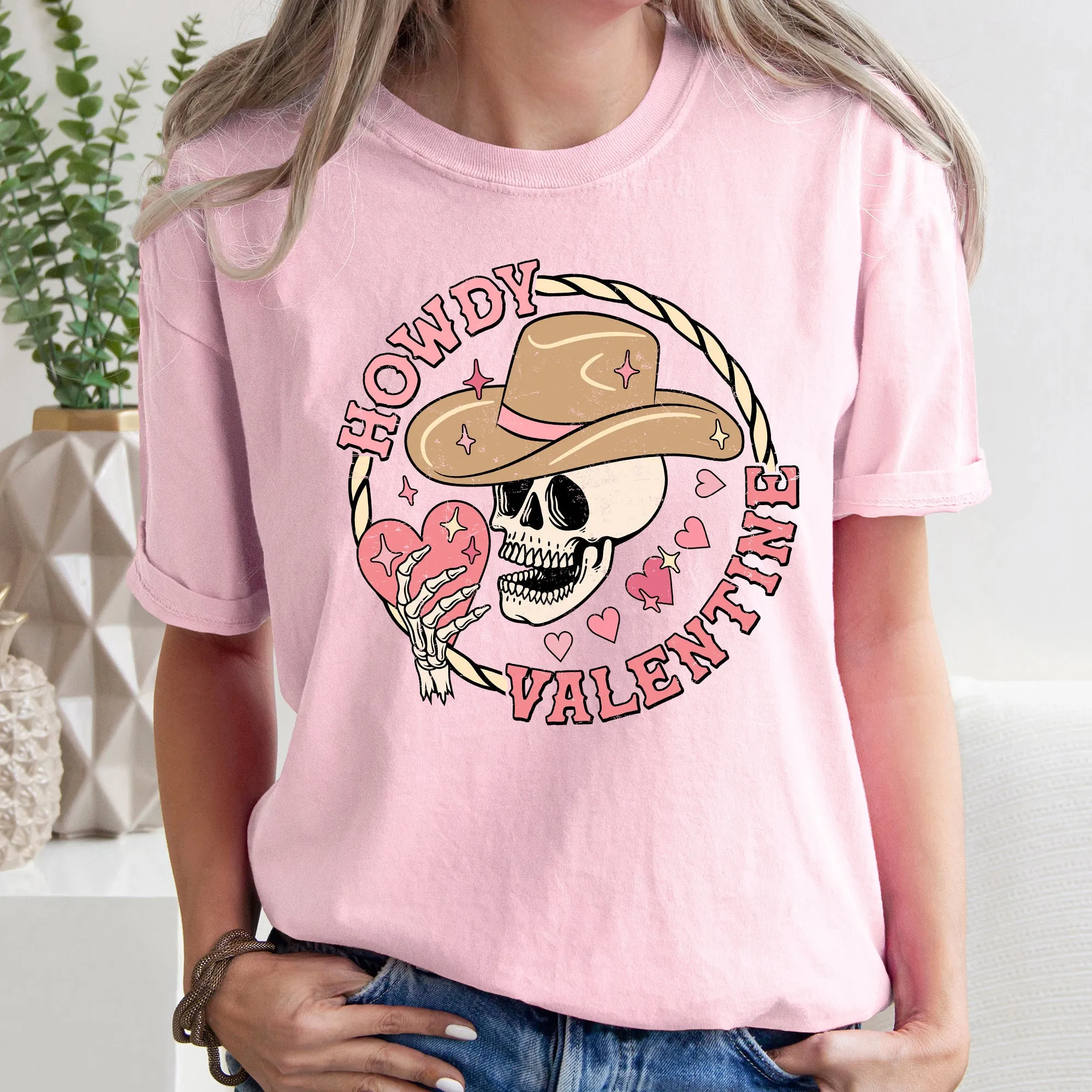 Howdy Valentine, Skeleton Cowboy, Western, Country, Comfort Colors Tshirt, Valentine's Day sold by Refinery Number One product image thumbnail 5