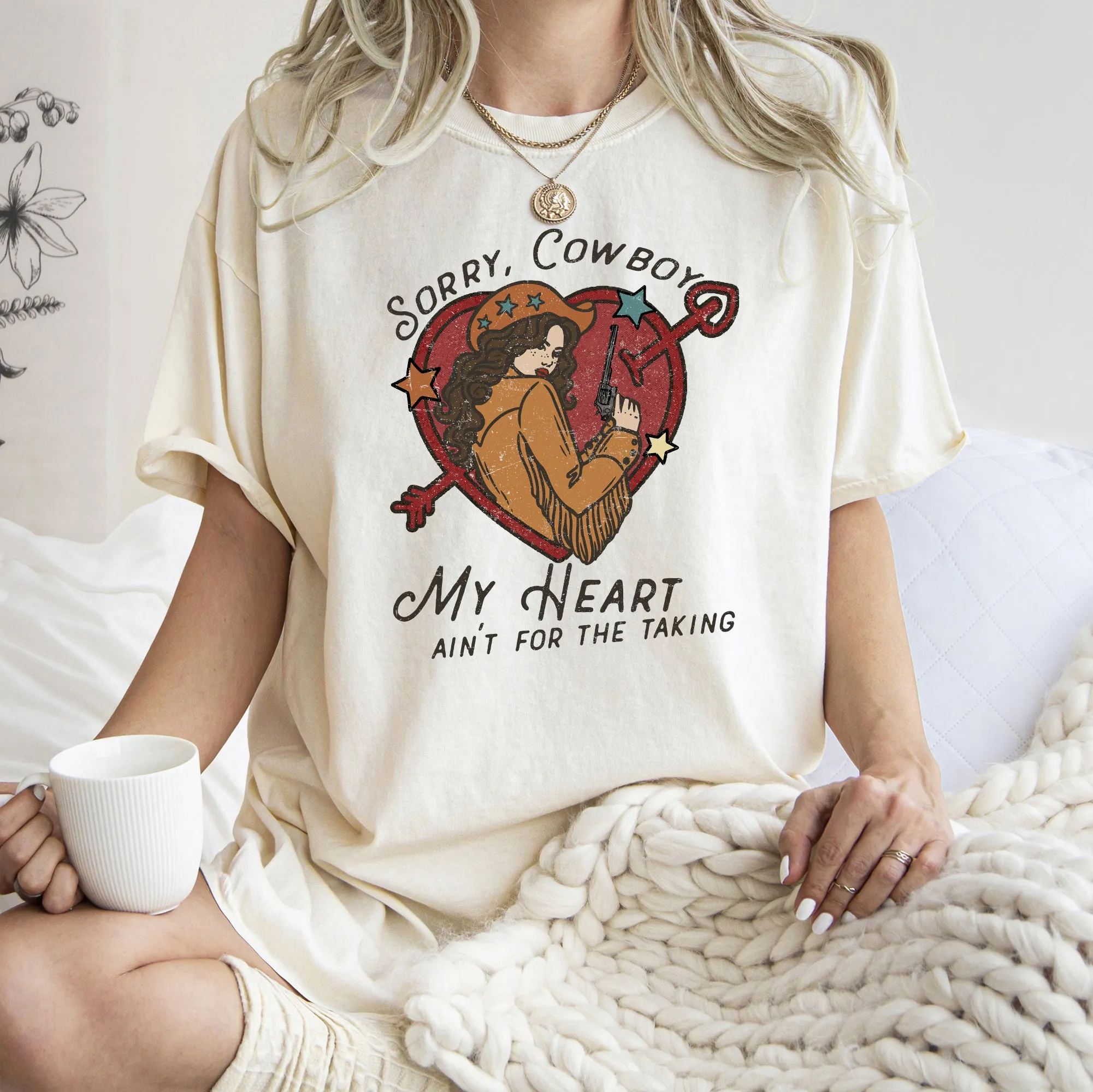 Sorry Cowboy My Heart Ain't For The Taking, Western, Country, Comfort Colors Tshirt, Valentine's Day sold by Refinery Number One product image thumbnail 4