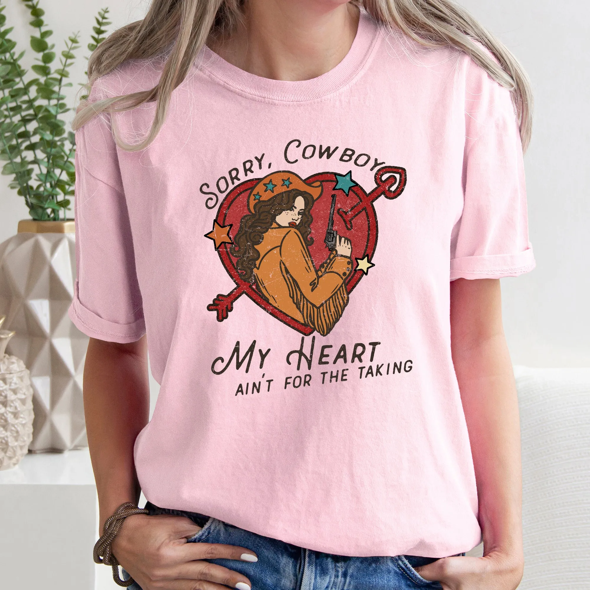Sorry Cowboy My Heart Ain't For The Taking, Western, Country, Comfort Colors Tshirt, Valentine's Day sold by Refinery Number One product image thumbnail 3