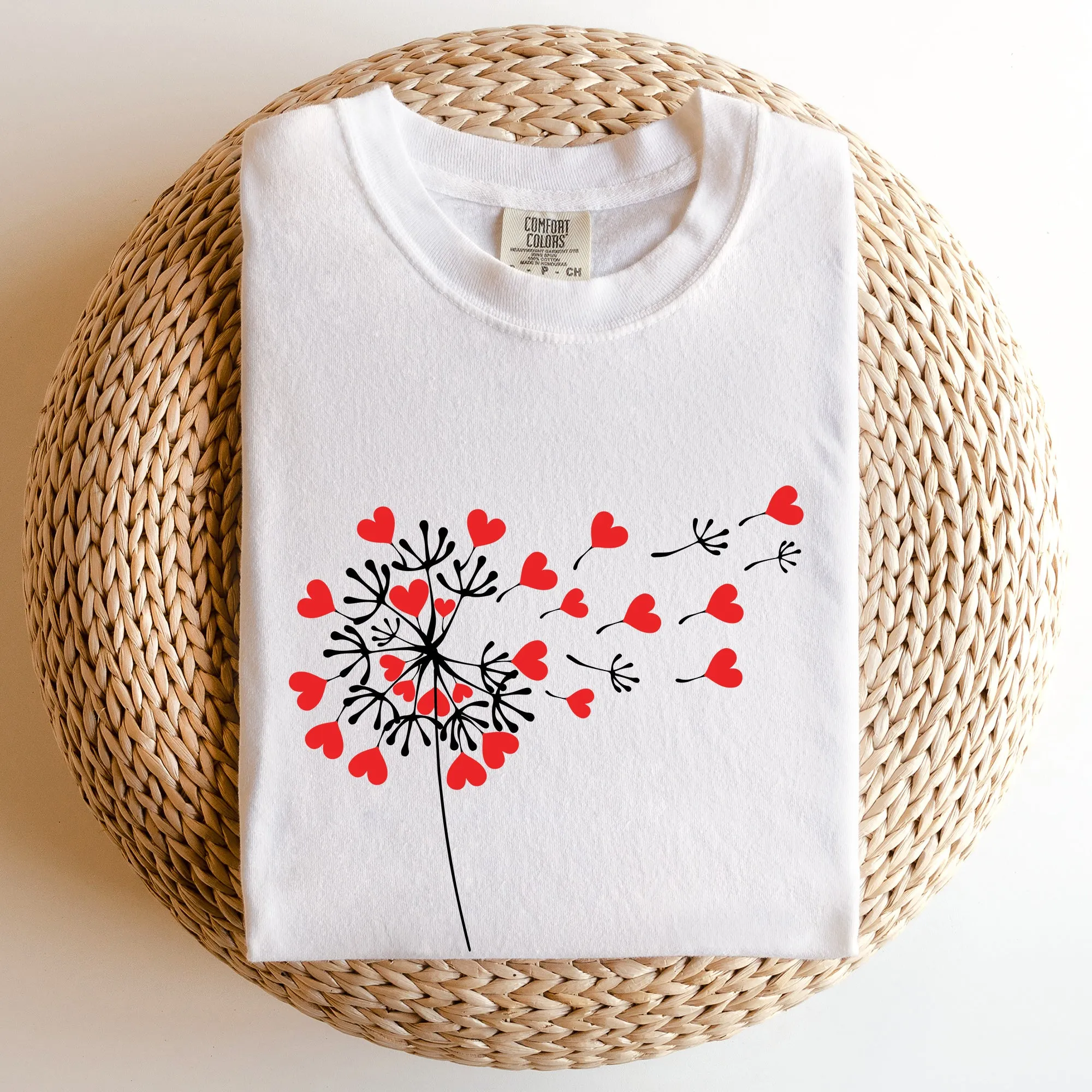 Dandelion Hearts, Flower, Comfort Colors Tshirt, Valentine's Day sold by Refinery Number One product image thumbnail 3