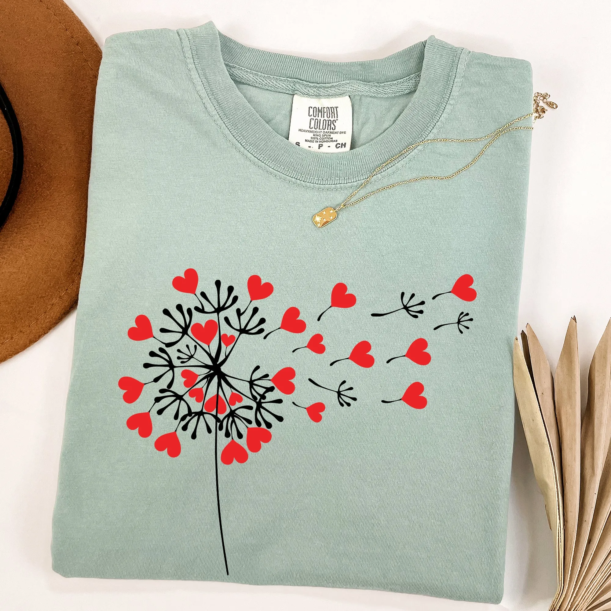 Dandelion Hearts, Flower, Comfort Colors Tshirt, Valentine's Day sold by Refinery Number One product image thumbnail 4