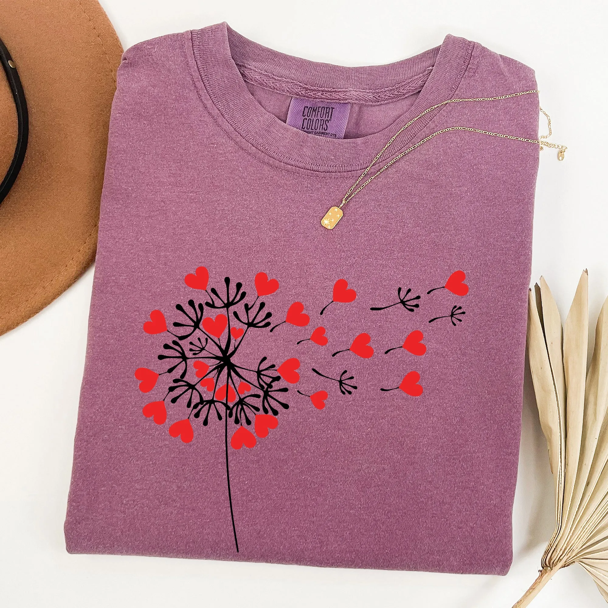 Dandelion Hearts, Flower, Comfort Colors Tshirt, Valentine's Day sold by Refinery Number One product image thumbnail 5