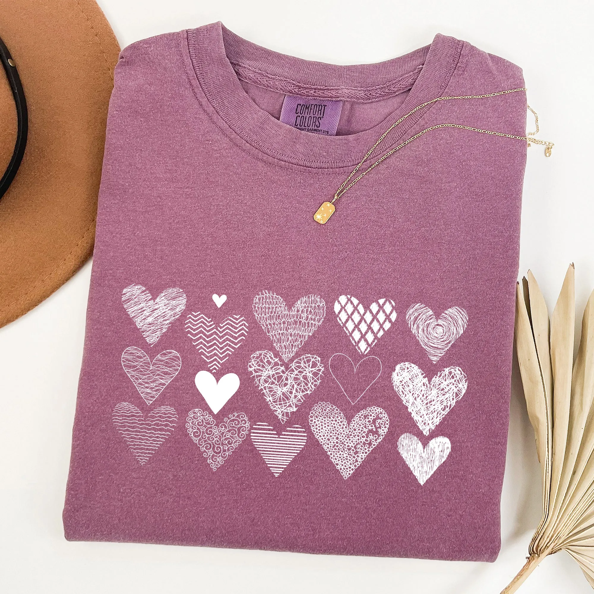 Heart Doodles, Comfort Colors Tshirt, Valentine's Day sold by Refinery Number One product image thumbnail 5