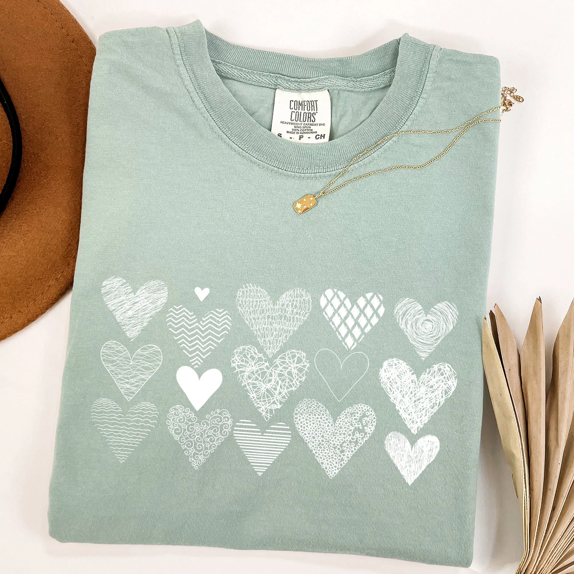 Heart Doodles, Comfort Colors Tshirt, Valentine's Day sold by Refinery Number One product image thumbnail 4