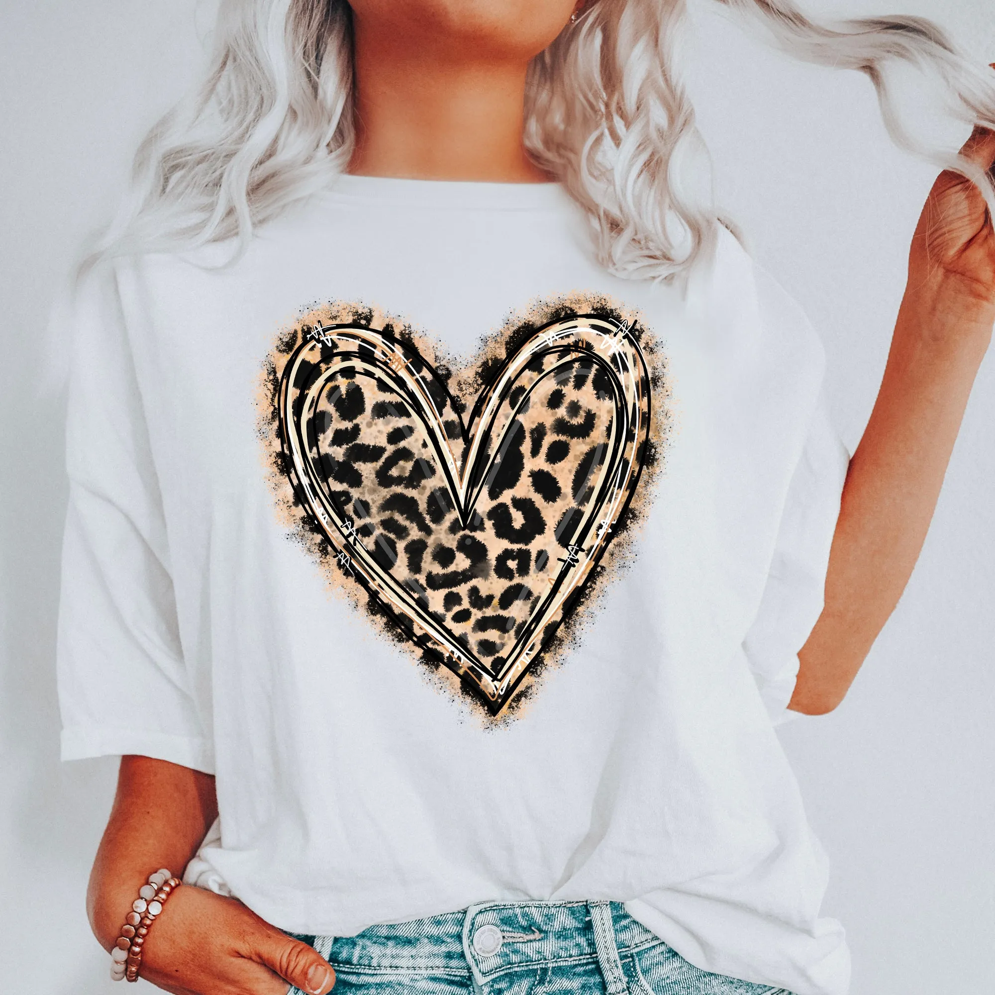 Leopard Print Heart, Comfort Colors Tshirt, Valentine's Day sold by Refinery Number One product image thumbnail 3