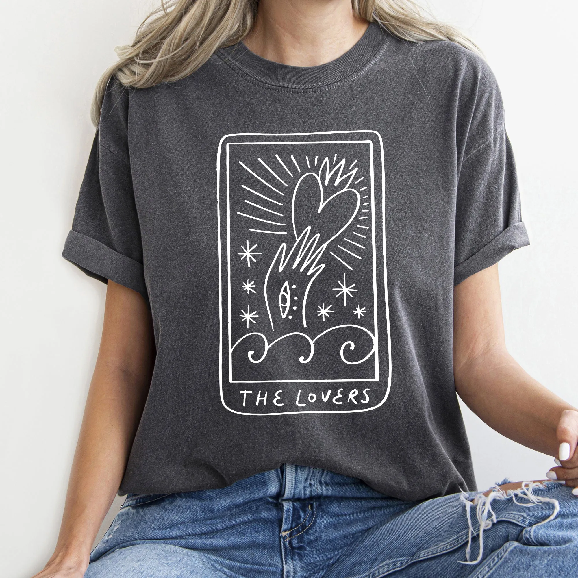 Lovers Tarot, Mystical, Magic, Comfort Colors Tshirt, Valentine's Day sold by Refinery Number One product image thumbnail 2