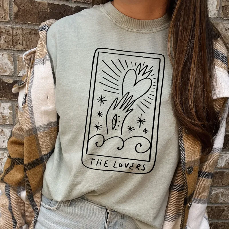 Lovers Tarot, Mystical, Magic, Comfort Colors Tshirt, Valentine's Day sold by Refinery Number One