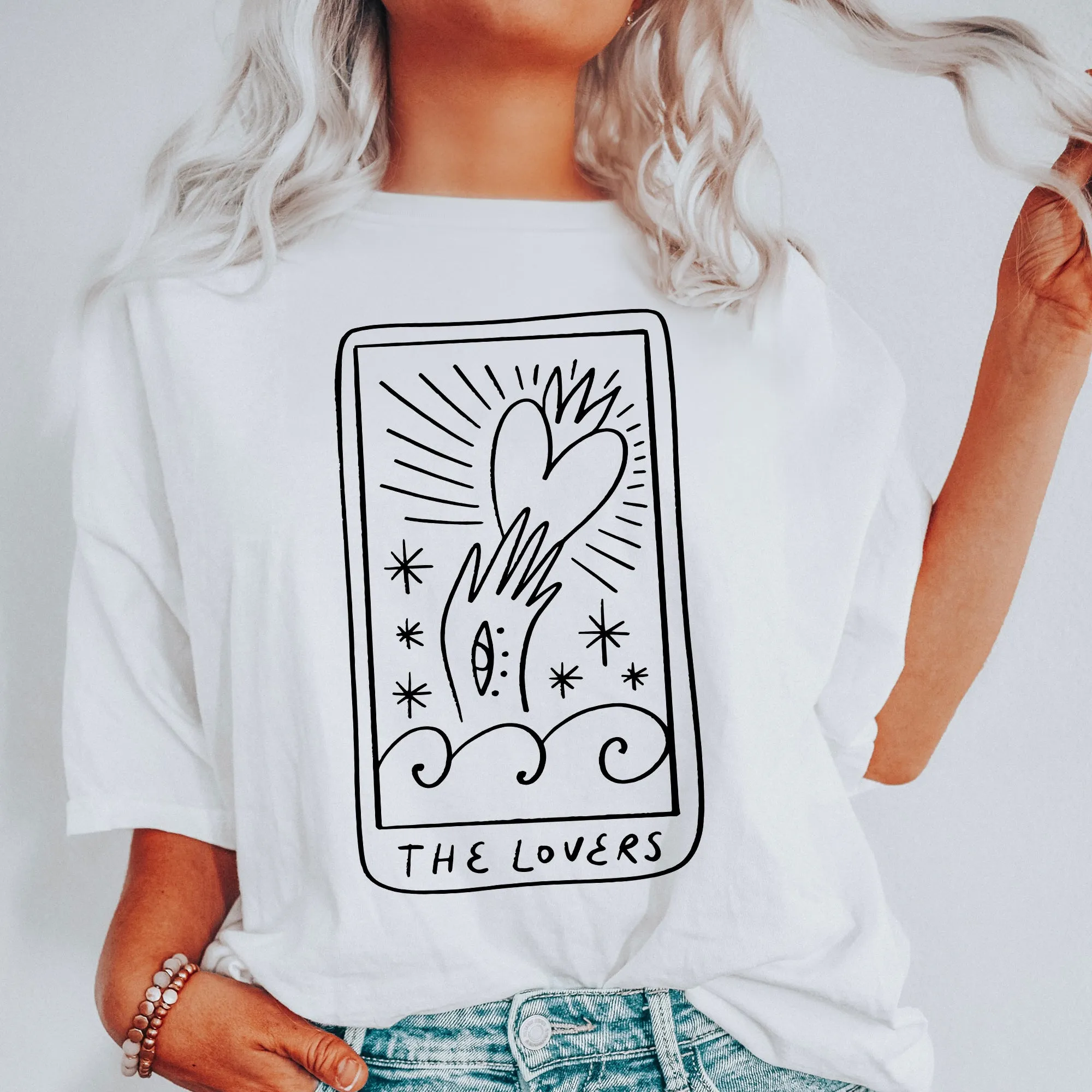 Lovers Tarot, Mystical, Magic, Comfort Colors Tshirt, Valentine's Day sold by Refinery Number One product image thumbnail 3
