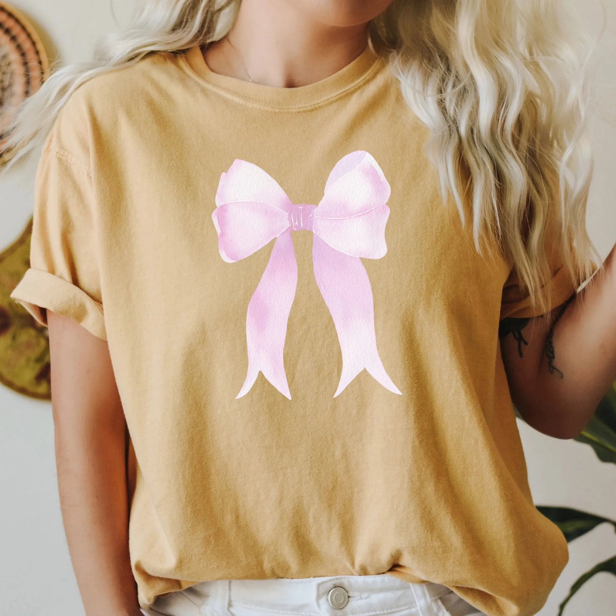 Pink Ribbon, Coquette, Cute, Adorable, Bow, Comfort Colors Tshirt, Valentine's Day sold by Refinery Number One product image thumbnail 4