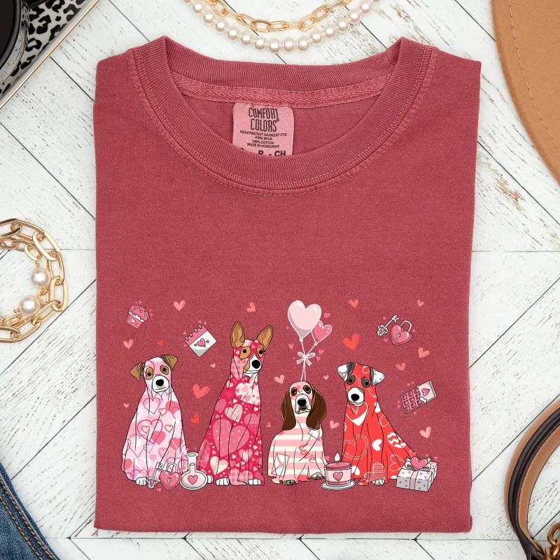 Valentine Ghost Dogs, Comfort Colors Tshirt, Valentine's Day sold by Refinery Number One