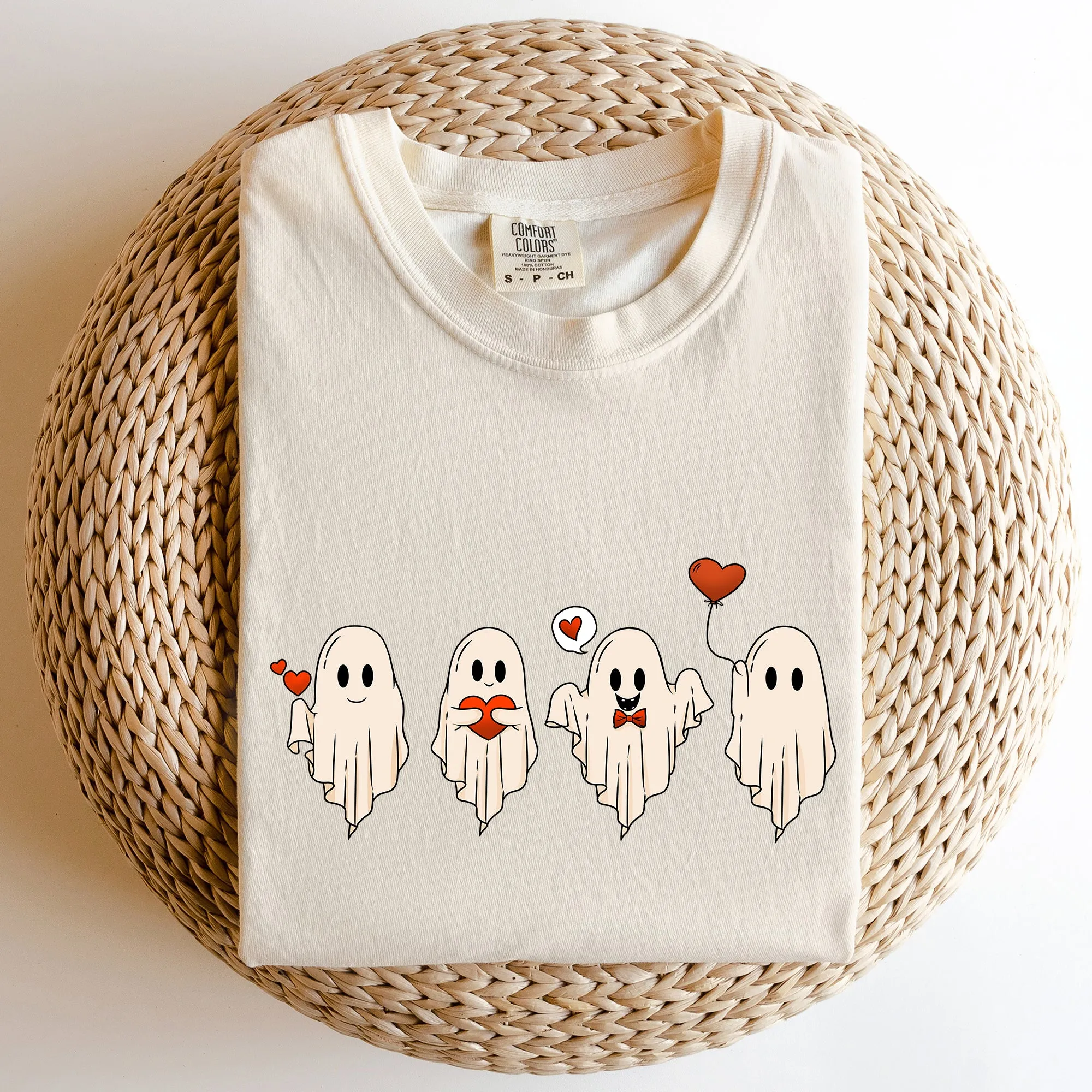 Valentine Ghosts, Love, Comfort Colors Tshirt, Valentine's Day sold by Refinery Number One product image thumbnail 3