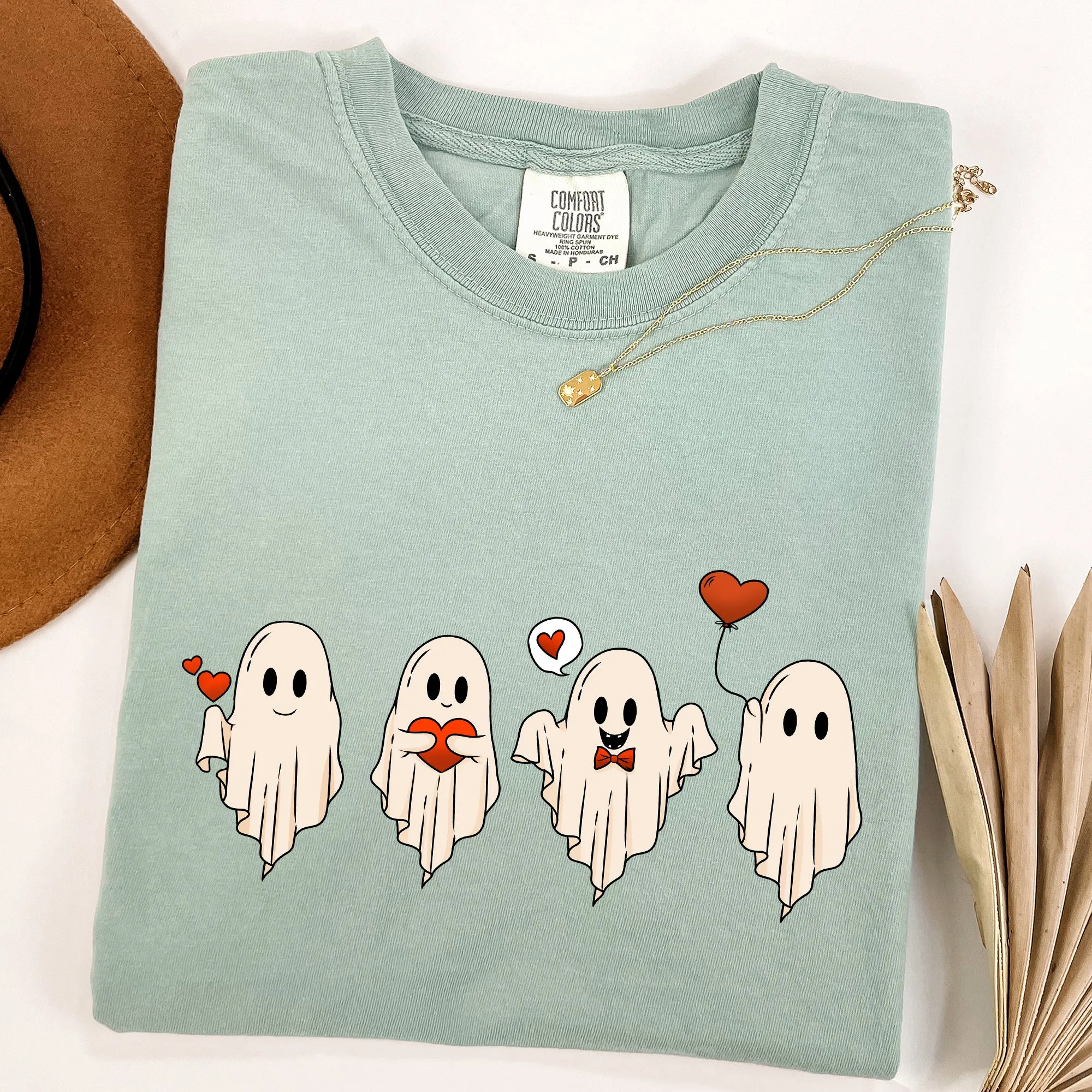 Valentine Ghosts, Love, Comfort Colors Tshirt, Valentine's Day sold by Refinery Number One product image thumbnail 4