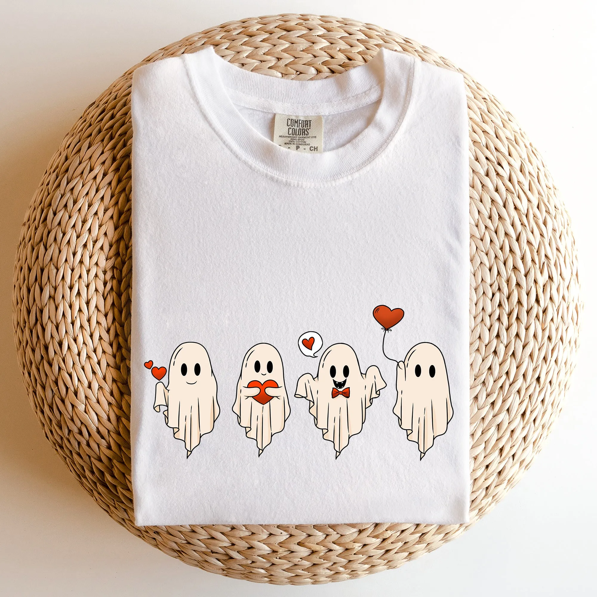 Valentine Ghosts, Love, Comfort Colors Tshirt, Valentine's Day sold by Refinery Number One product image thumbnail 5