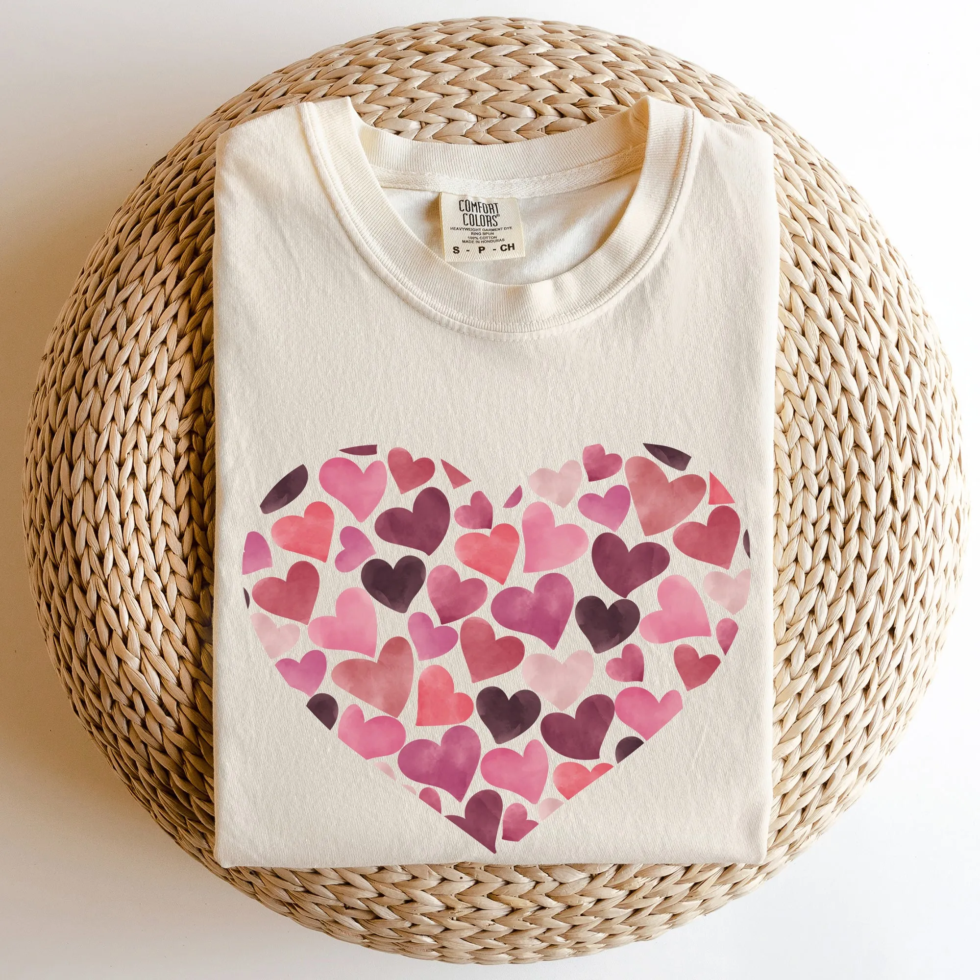 Watercolor Hearts Valentine's Day Edition Premium Soft Feel Print Comfort Colors Tee sold by Refinery Number One