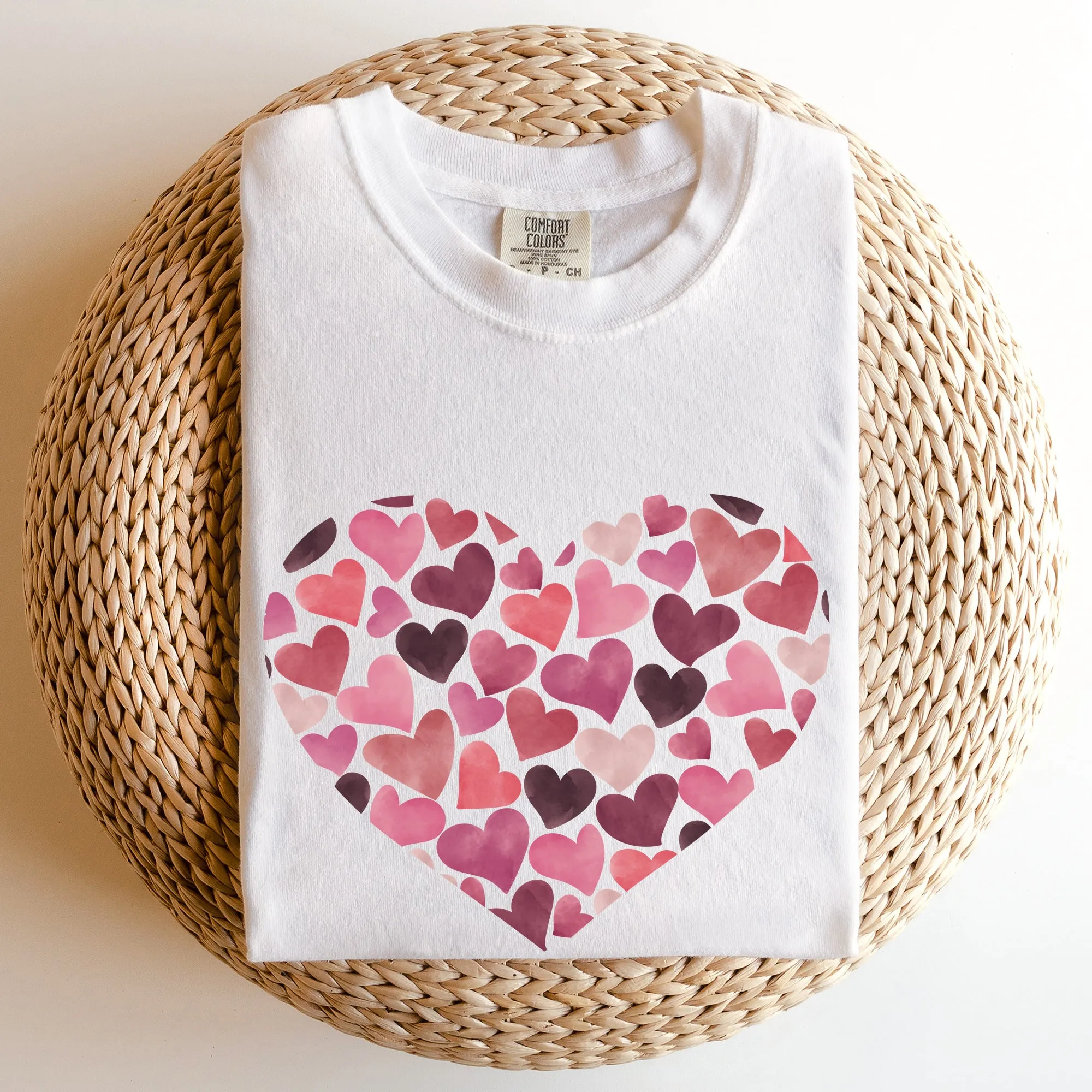 Watercolor Hearts Valentine's Day Edition Premium Soft Feel Print Comfort Colors Tee sold by Refinery Number One product image thumbnail 2