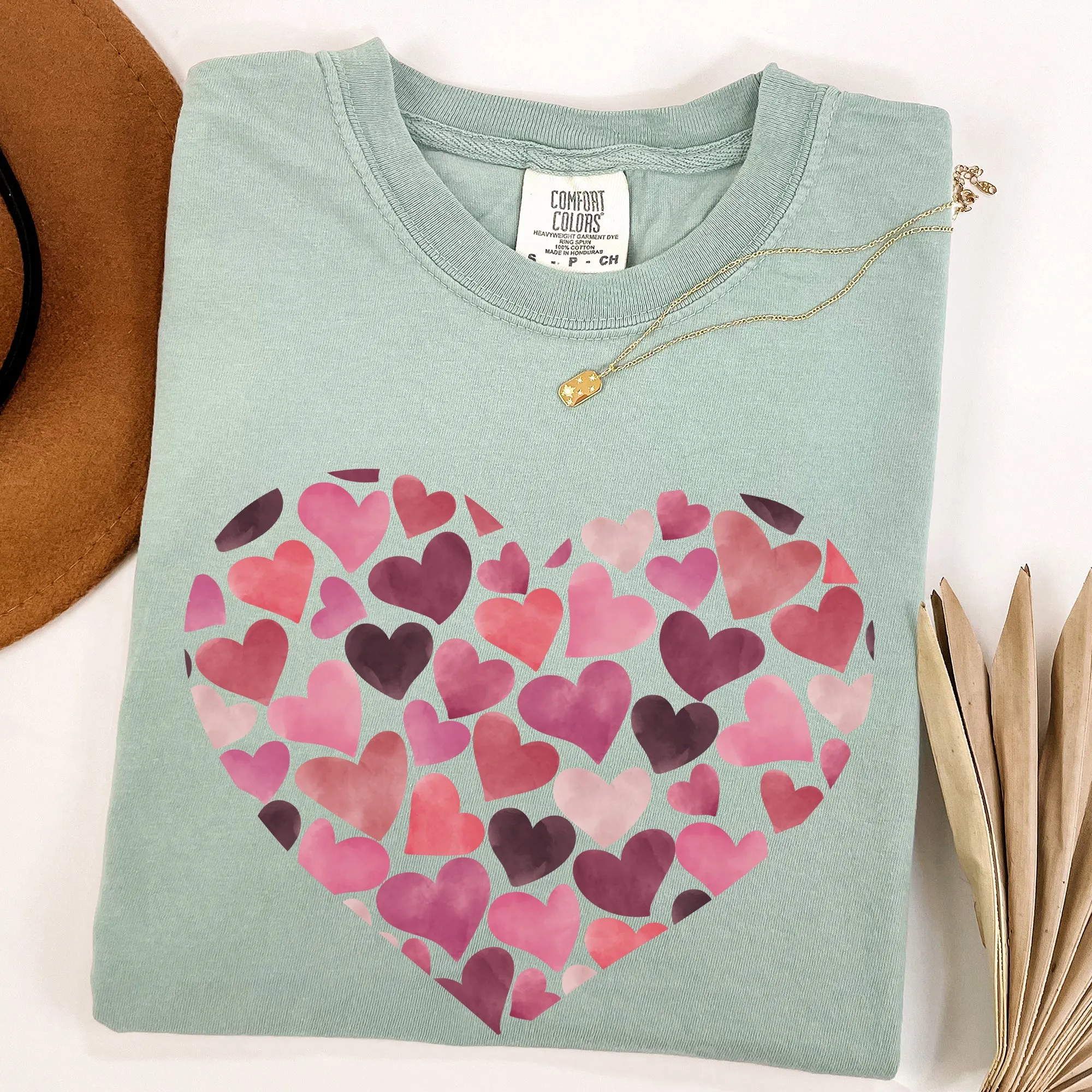 Watercolor Hearts Valentine's Day Edition Premium Soft Feel Print Comfort Colors Tee sold by Refinery Number One product image thumbnail 3