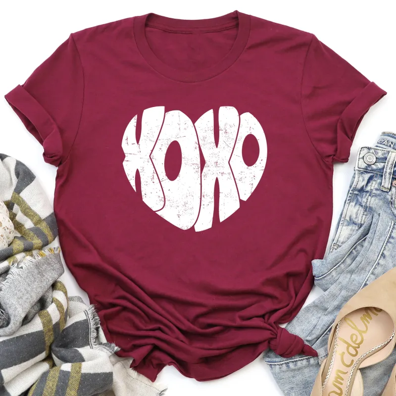 Retro XOXO Heart, Vintage, Super Soft Tshirt, Valentine's Day sold by Refinery Number One