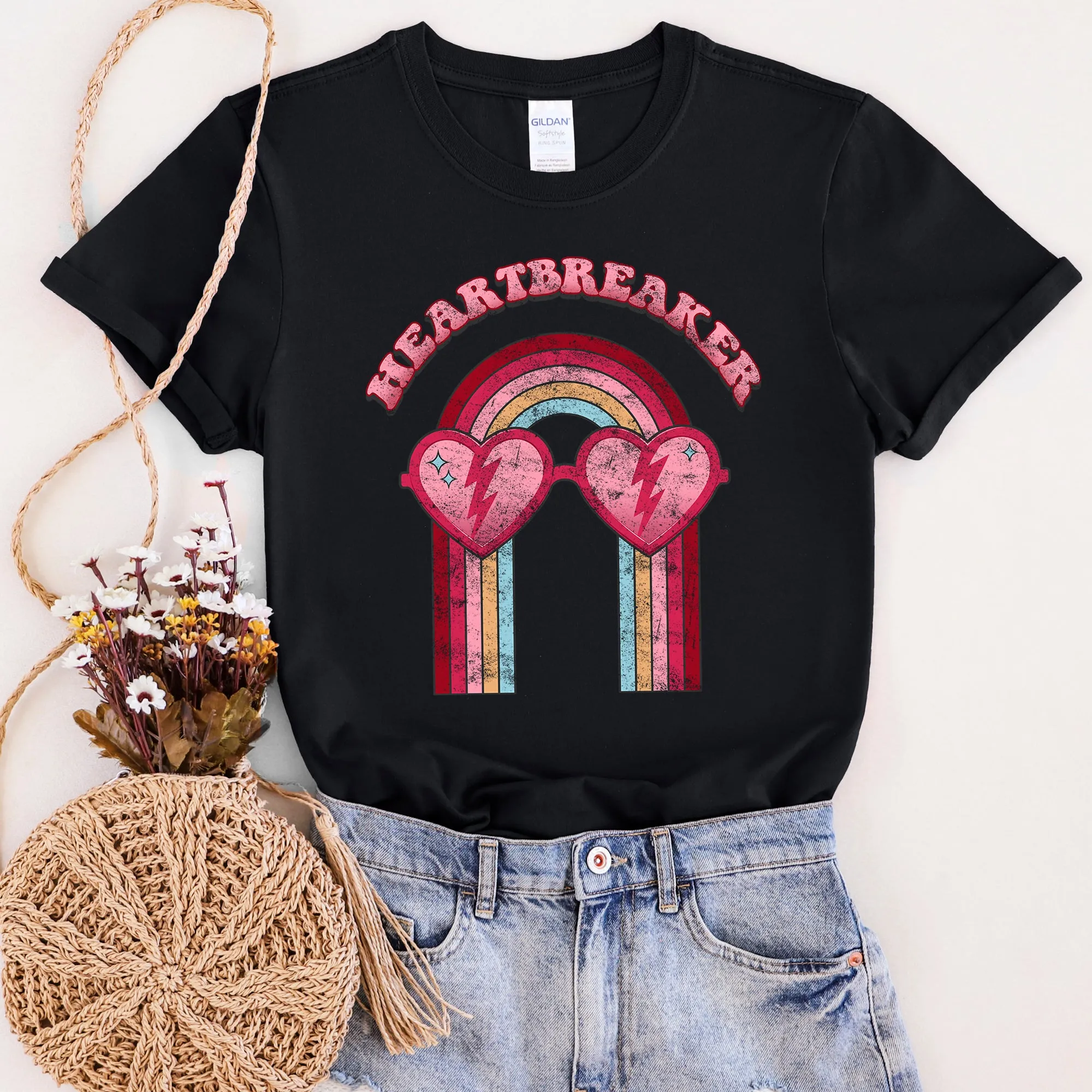 Heart Breaker, Love, Sunglasses, Retro, Super Soft Tshirt, Valentine's Day sold by Refinery Number One product image thumbnail 3