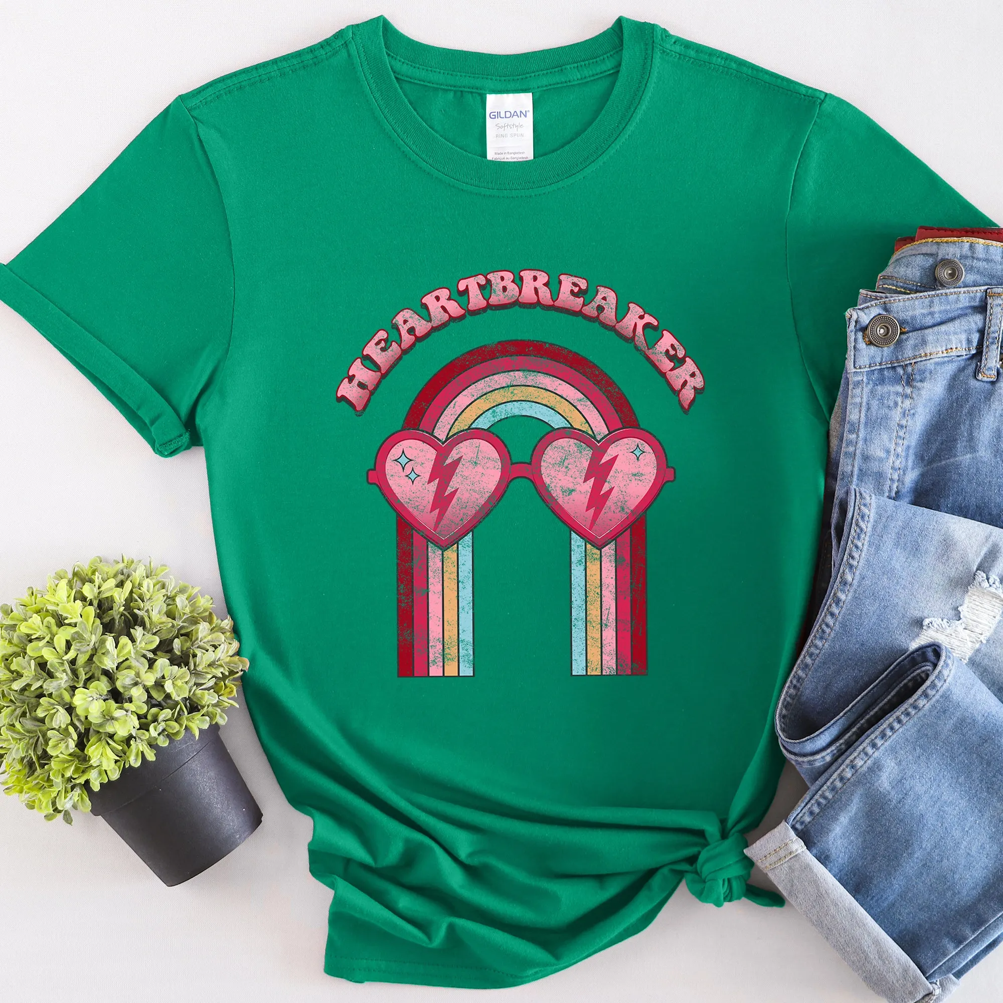 Heart Breaker, Love, Sunglasses, Retro, Super Soft Tshirt, Valentine's Day sold by Refinery Number One product image thumbnail 4