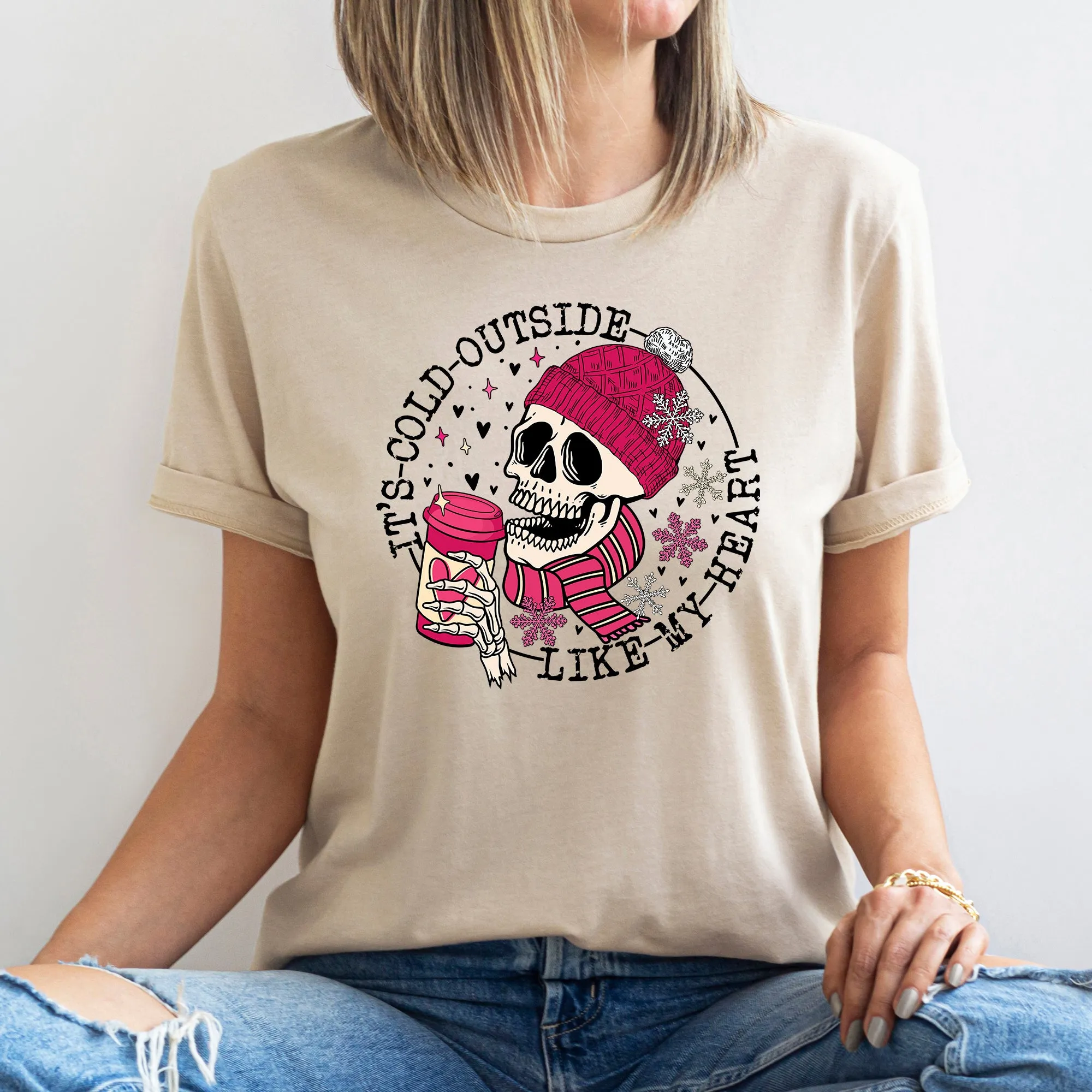 It's Cold Outside, Skeleton, Heart, Super Soft Tshirt, Valentine's Day sold by Refinery Number One