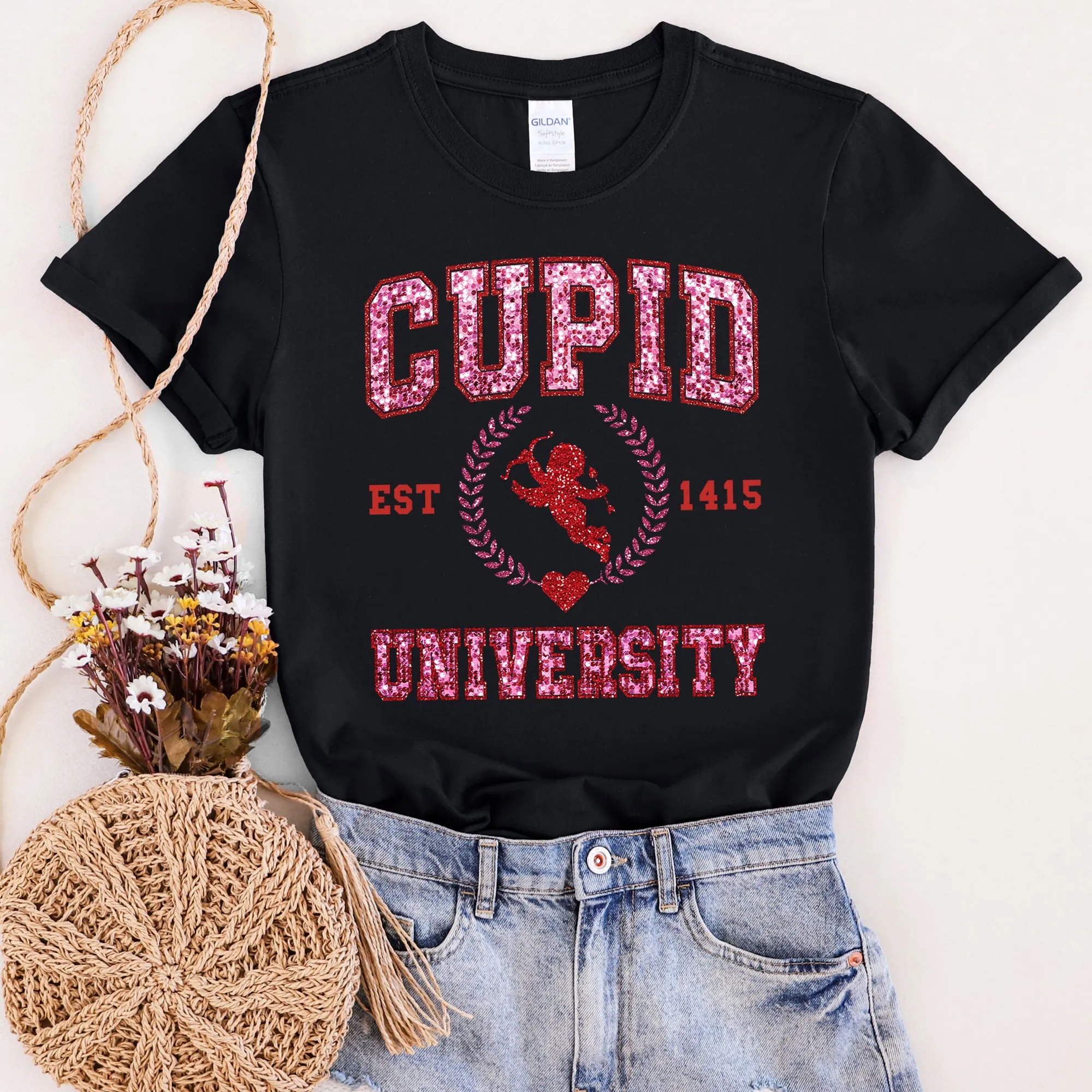 Cupid University, College, University, Love, Super Soft Tshirt, Valentine's Day sold by Refinery Number One product image thumbnail 3