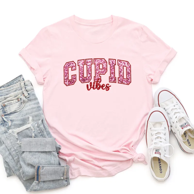 Cupid Vibes, Collegiate, Love, Super Soft Tshirt, Valentine's Day sold by Refinery Number One