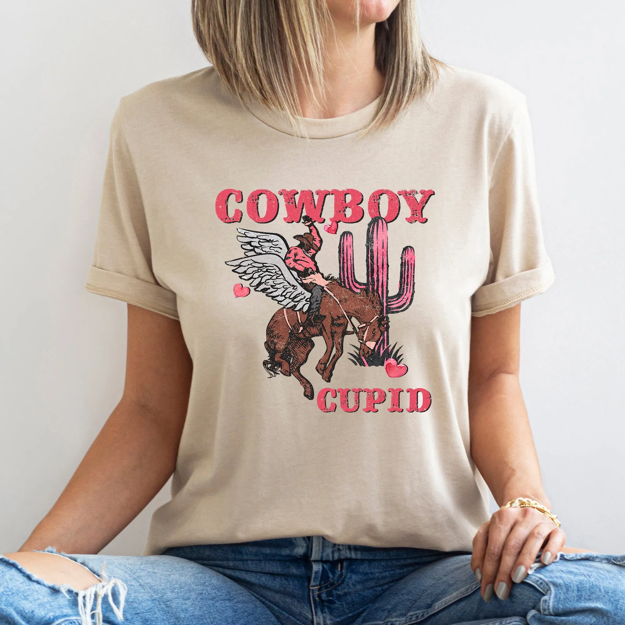 Cowboy Cupid, Horse, Western, Country, Super Soft Tshirt, Valentine's Day sold by Refinery Number One product image thumbnail 2