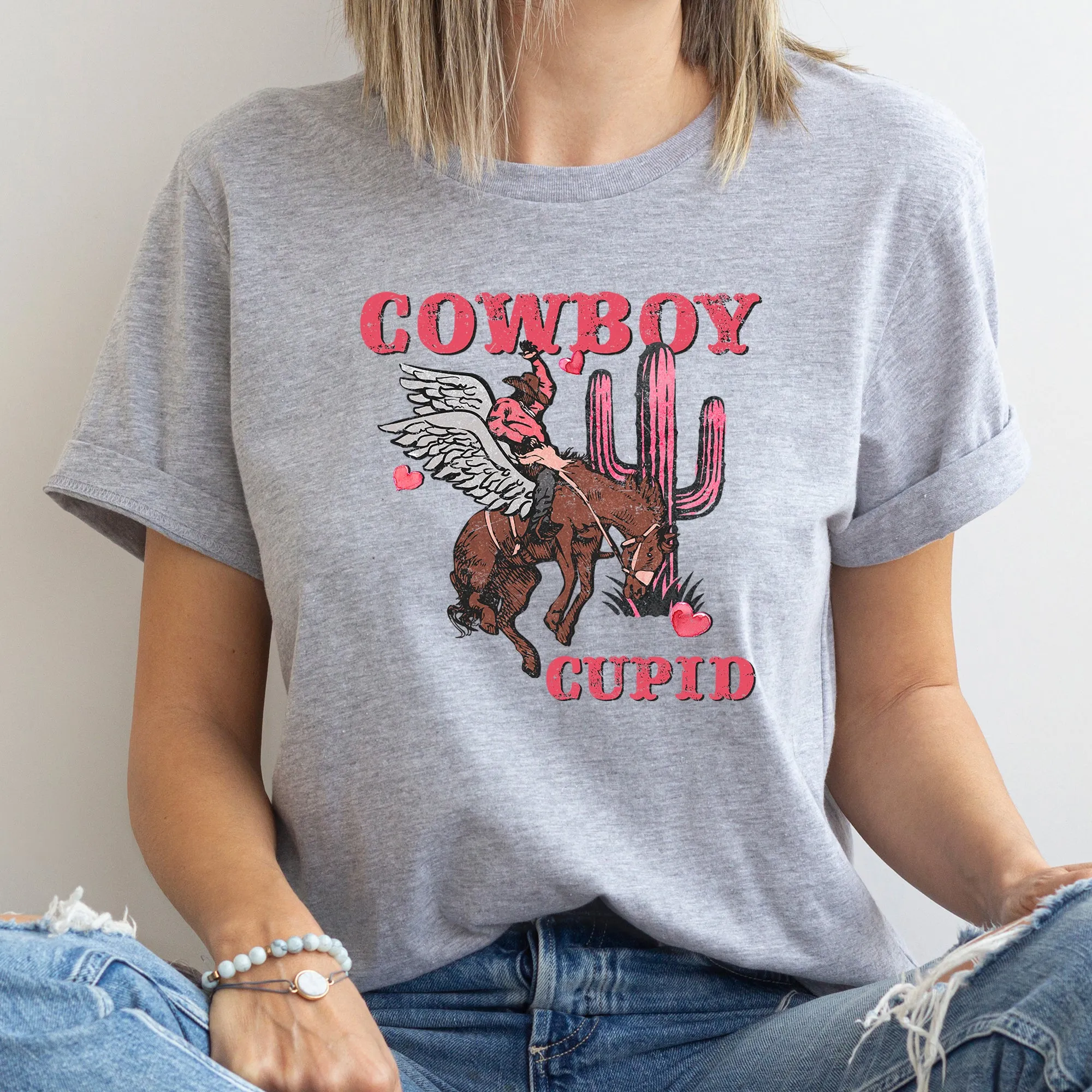 Cowboy Cupid, Horse, Western, Country, Super Soft Tshirt, Valentine's Day sold by Refinery Number One product image thumbnail 3