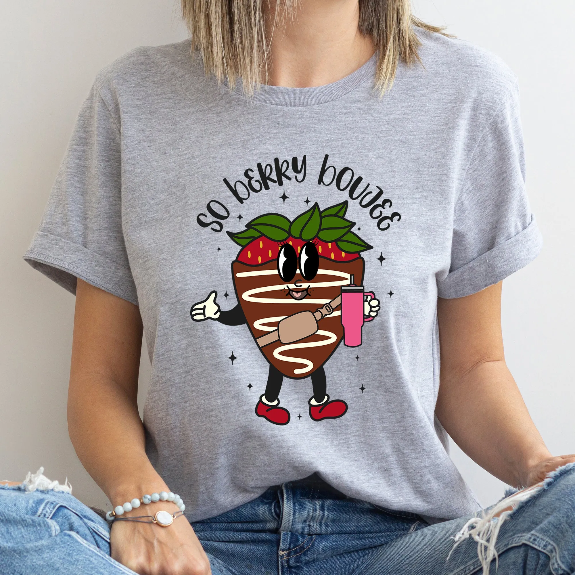 So Berry Boujee, Chocolate Strawberry, Bougie, Super Soft Tshirt, Valentine's Day sold by Refinery Number One product image thumbnail 5