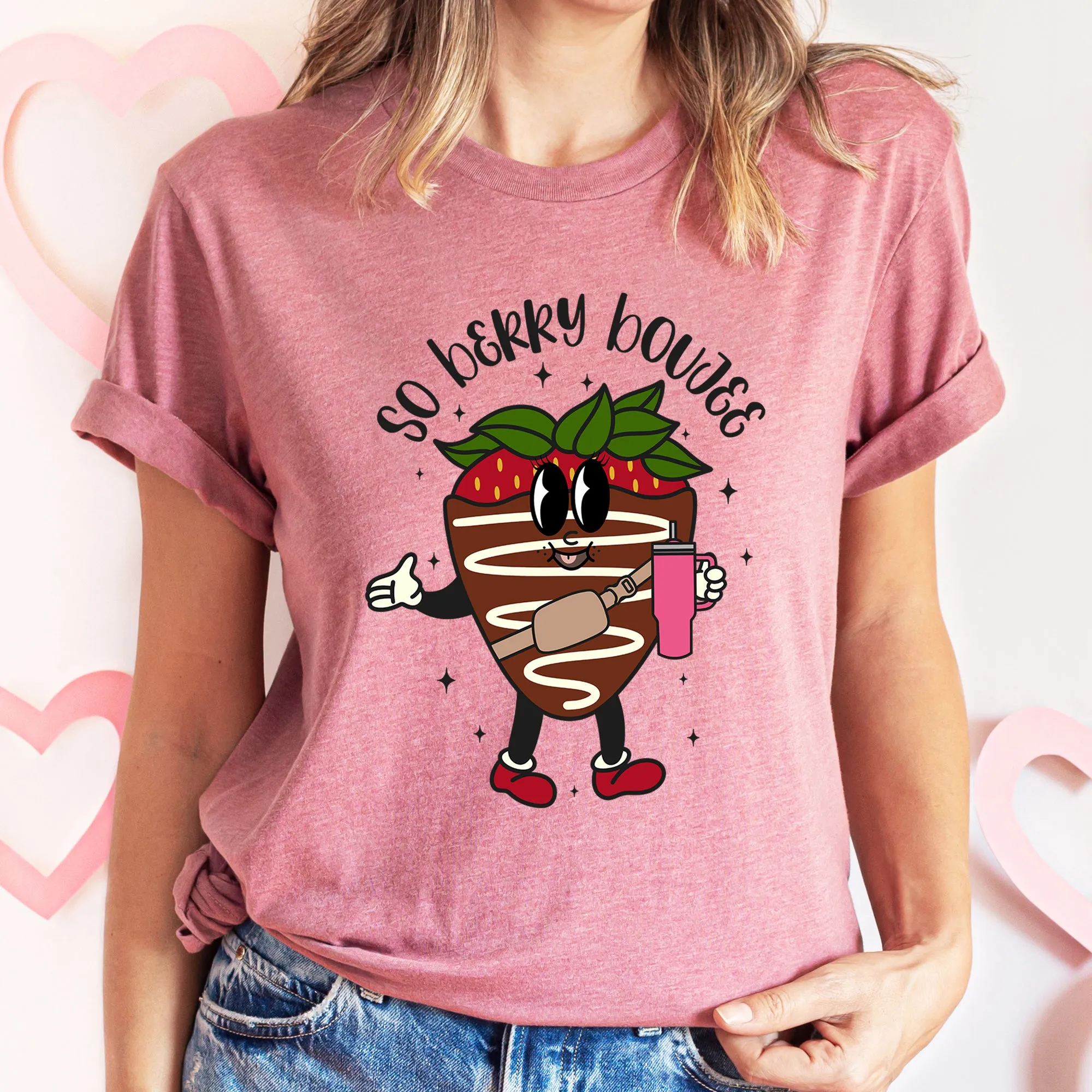 So Berry Boujee, Chocolate Strawberry, Bougie, Super Soft Tshirt, Valentine's Day sold by Refinery Number One product image thumbnail 3