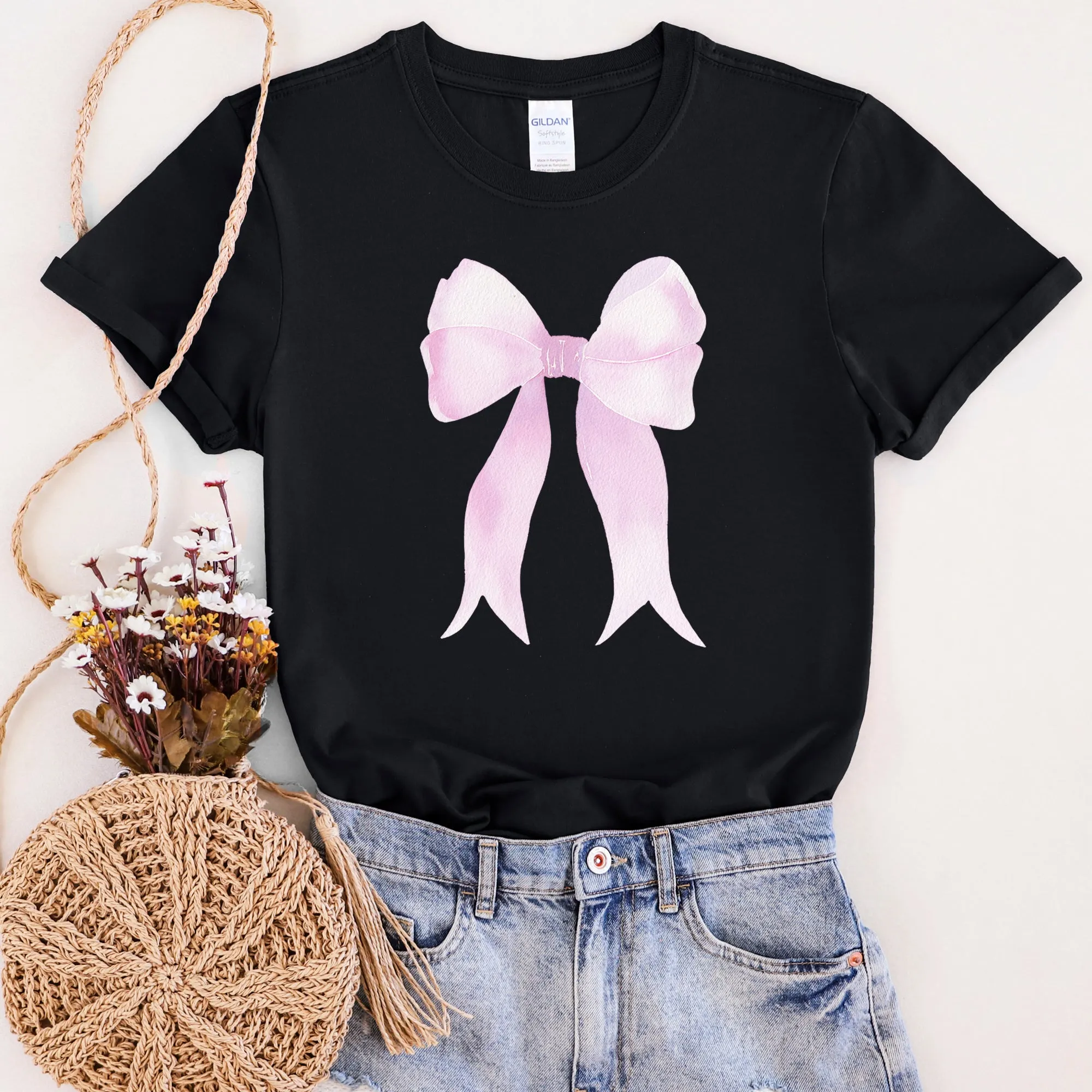 Pink Ribbon, Coquette, Cute, Adorable, Bow, Super Soft Tshirt, Valentine's Day sold by Refinery Number One