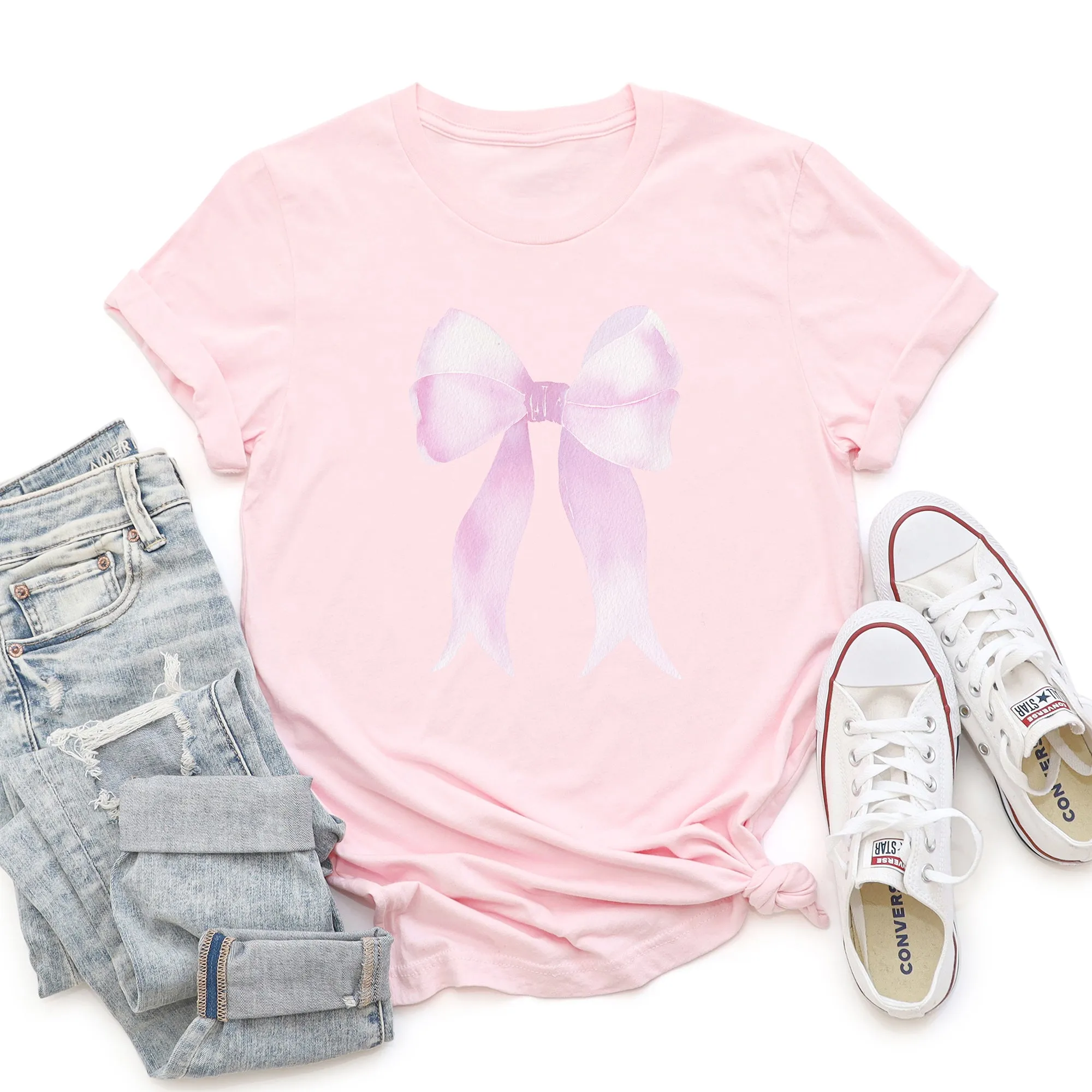 Pink Ribbon, Coquette, Cute, Adorable, Bow, Super Soft Tshirt, Valentine's Day sold by Refinery Number One product image thumbnail 5