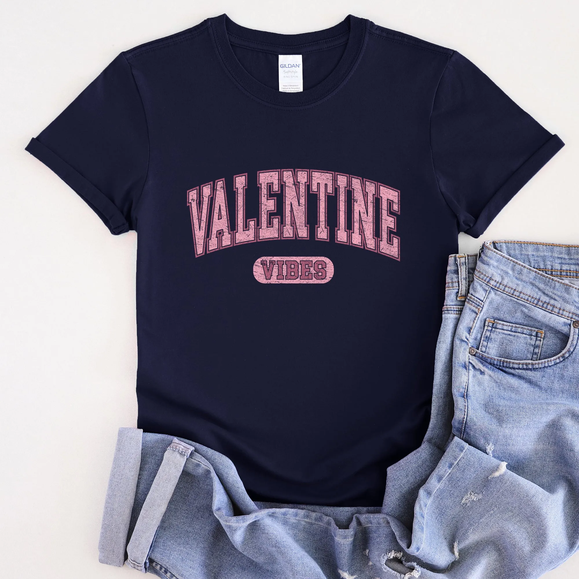 Valentine Vibes, Collegiate, College, University, Super Soft Tshirt, Valentine's Day sold by Refinery Number One product image thumbnail 5
