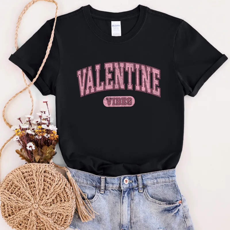 Valentine Vibes, Collegiate, College, University, Super Soft Tshirt, Valentine's Day sold by Refinery Number One