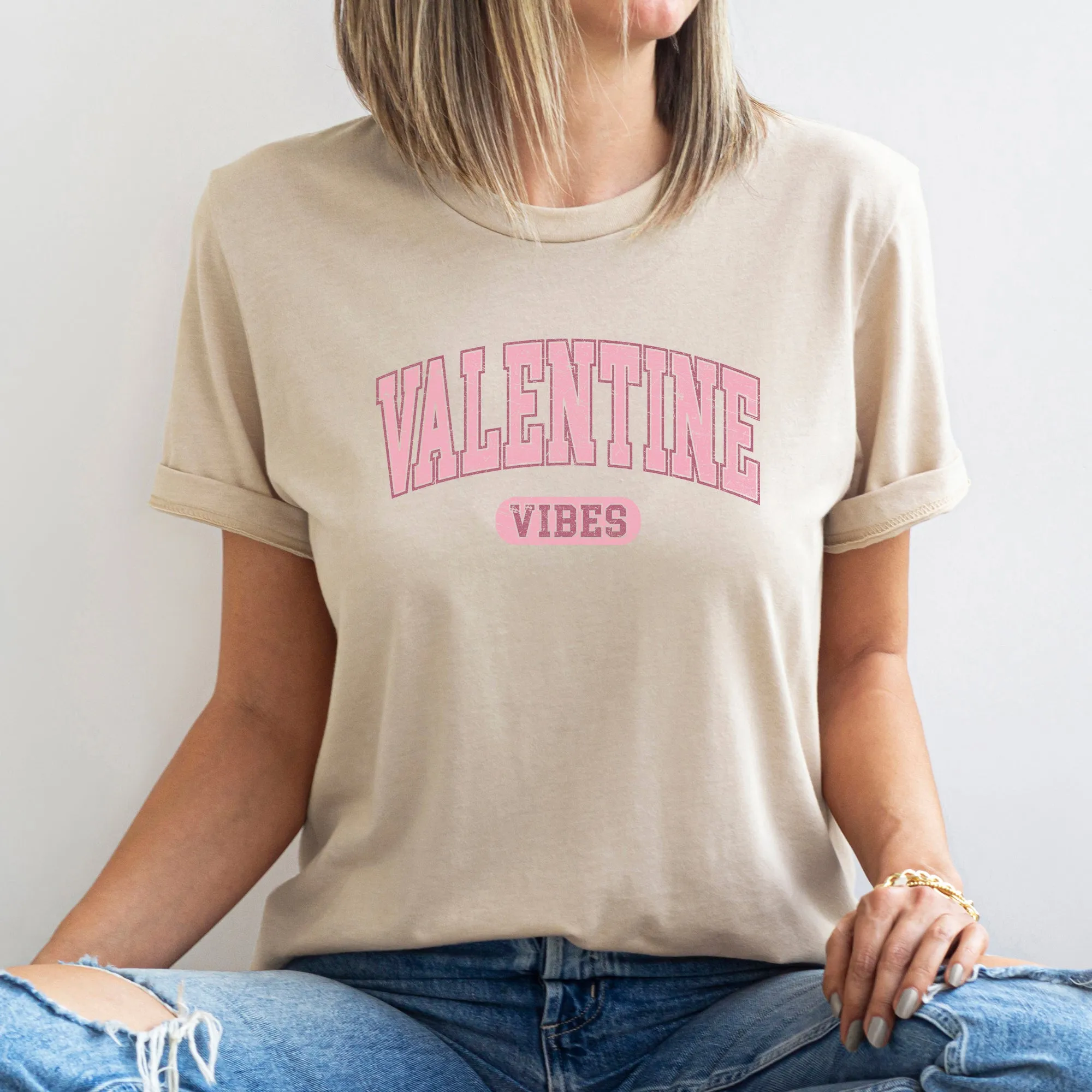 Valentine Vibes, Collegiate, College, University, Super Soft Tshirt, Valentine's Day sold by Refinery Number One product image thumbnail 2