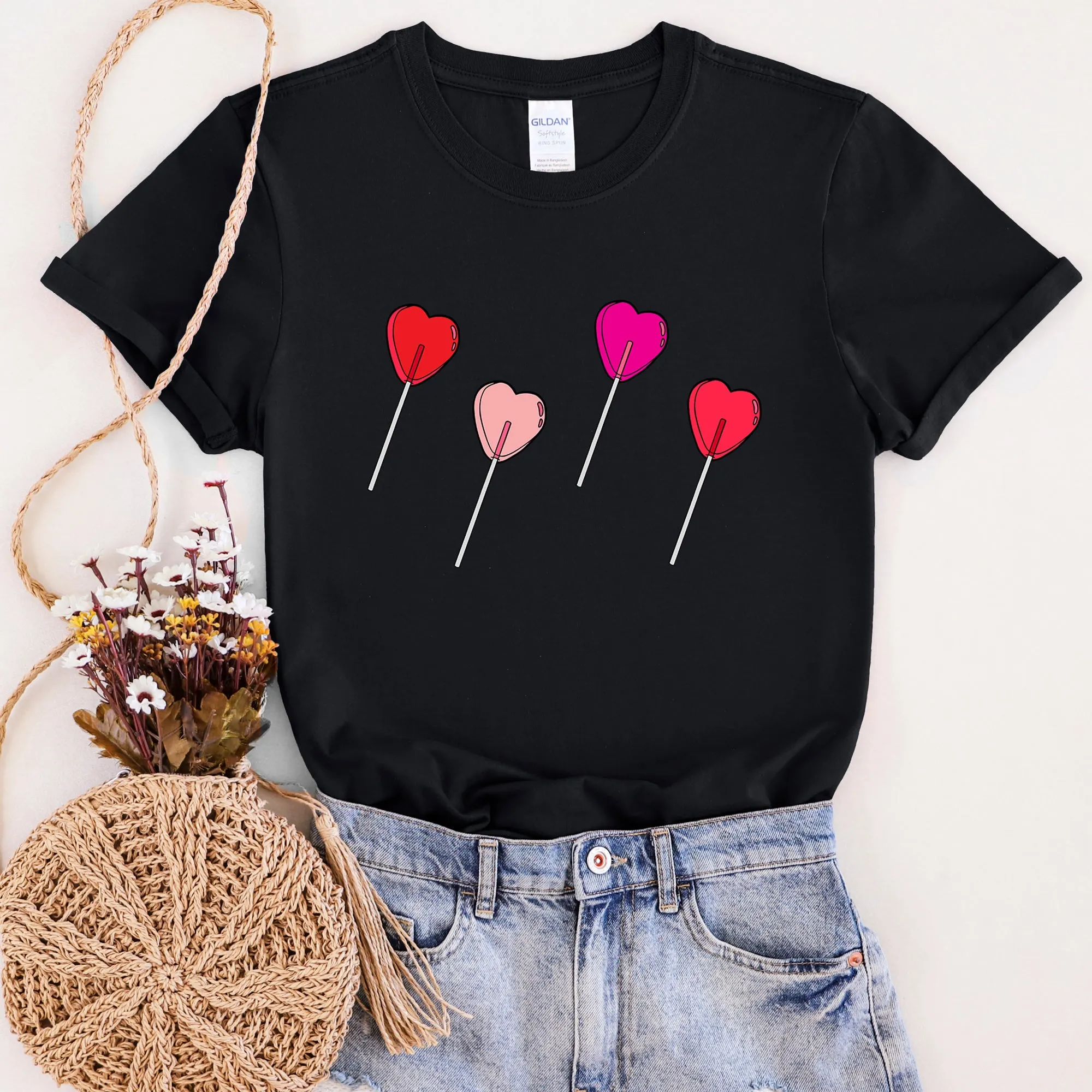 Valentine's Candy Lollipop Sweet Heart Cute Retro Style Illustration Graphic Tee sold by Refinery Number One product image thumbnail 4