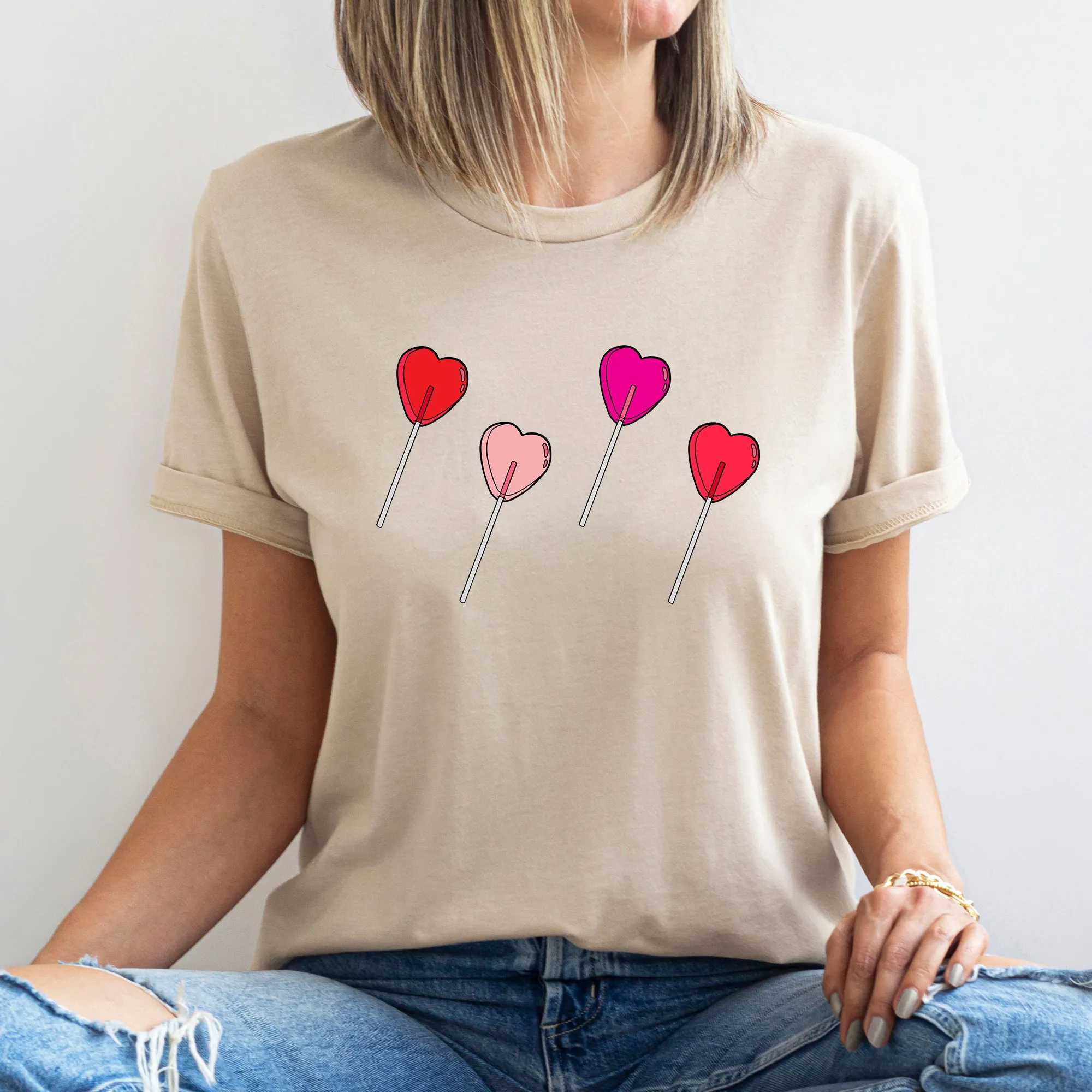 Valentine's Candy Lollipop Sweet Heart Cute Retro Style Illustration Graphic Tee sold by Refinery Number One product image thumbnail 2