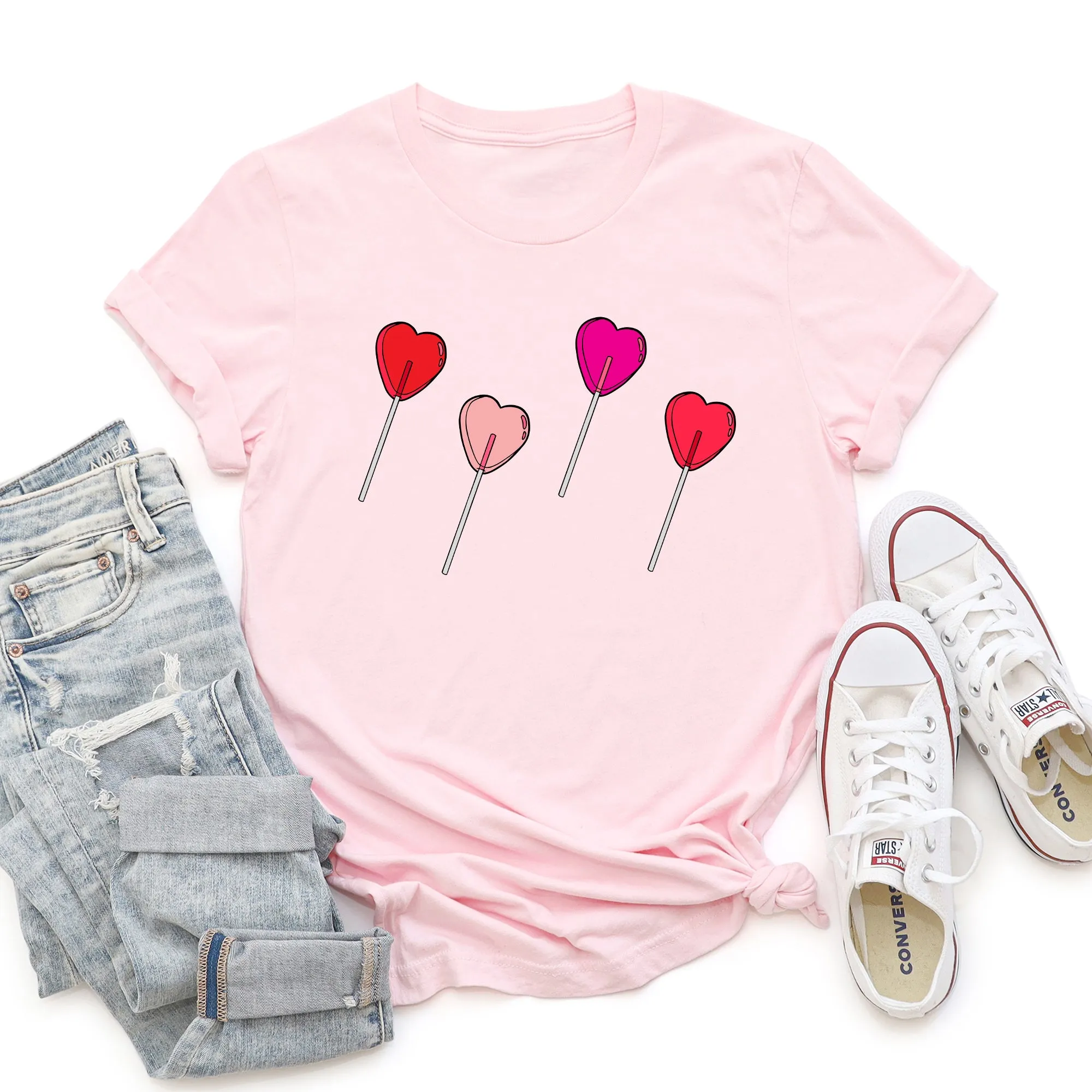 Valentine's Candy Lollipop Sweet Heart Cute Retro Style Illustration Graphic Tee sold by Refinery Number One