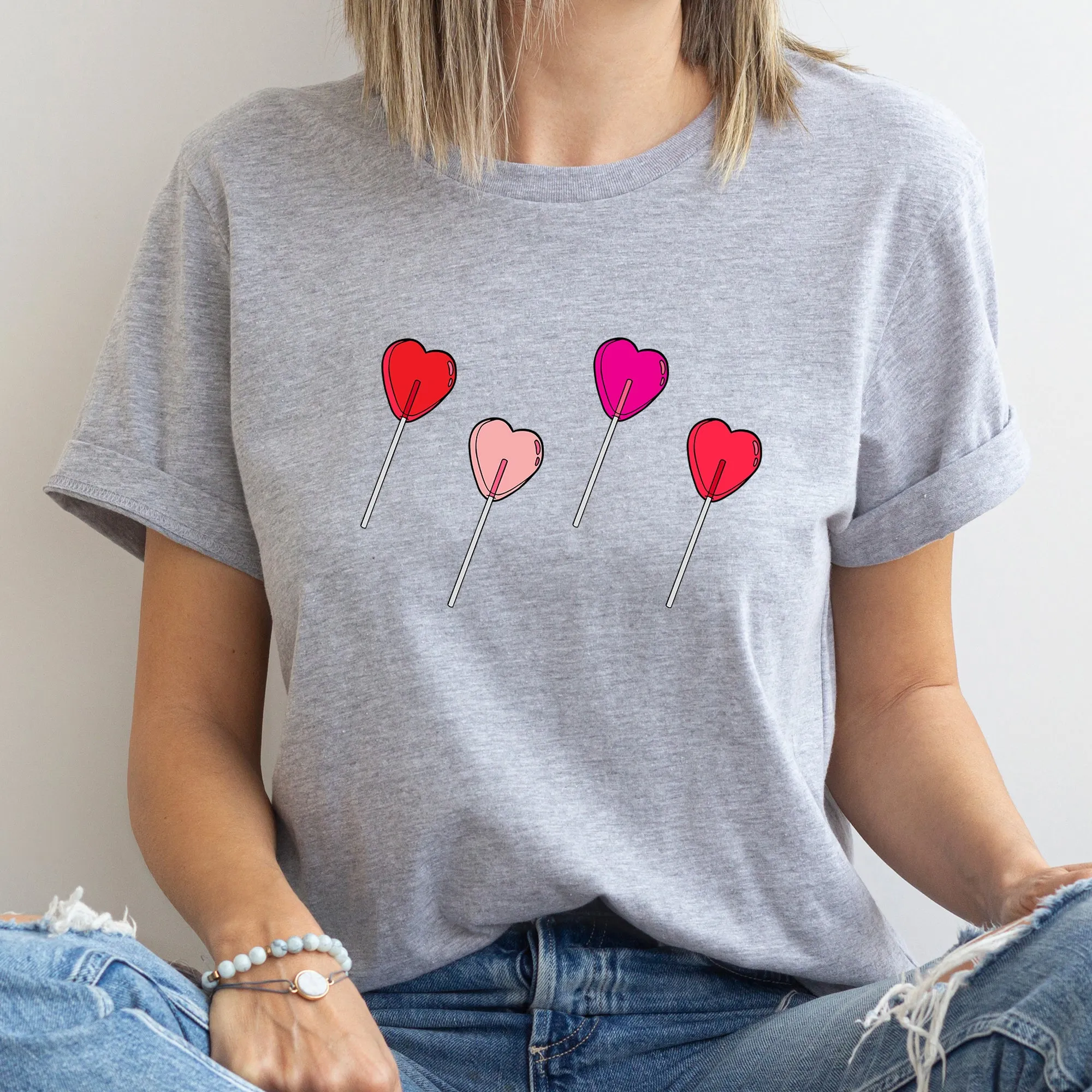 Valentine's Candy Lollipop Sweet Heart Cute Retro Style Illustration Graphic Tee sold by Refinery Number One product image thumbnail 3