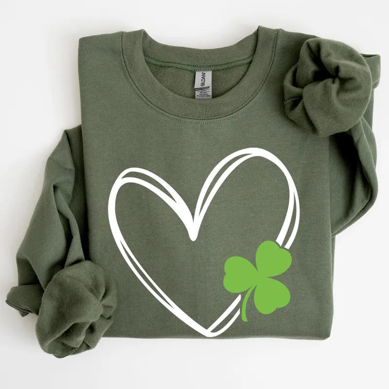 Double Heart And Shamrock St Patrick's Day Sweatshirt sold by Refinery Number One