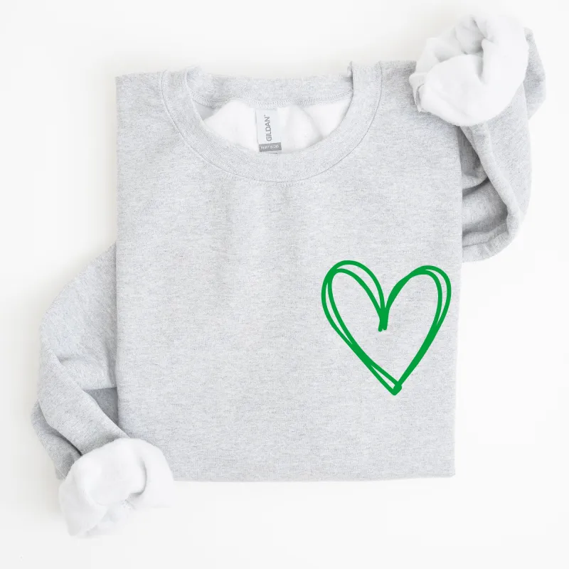 Double Heart, Pocket Print, St Patrick's Day Sweatshirt sold by Refinery Number One