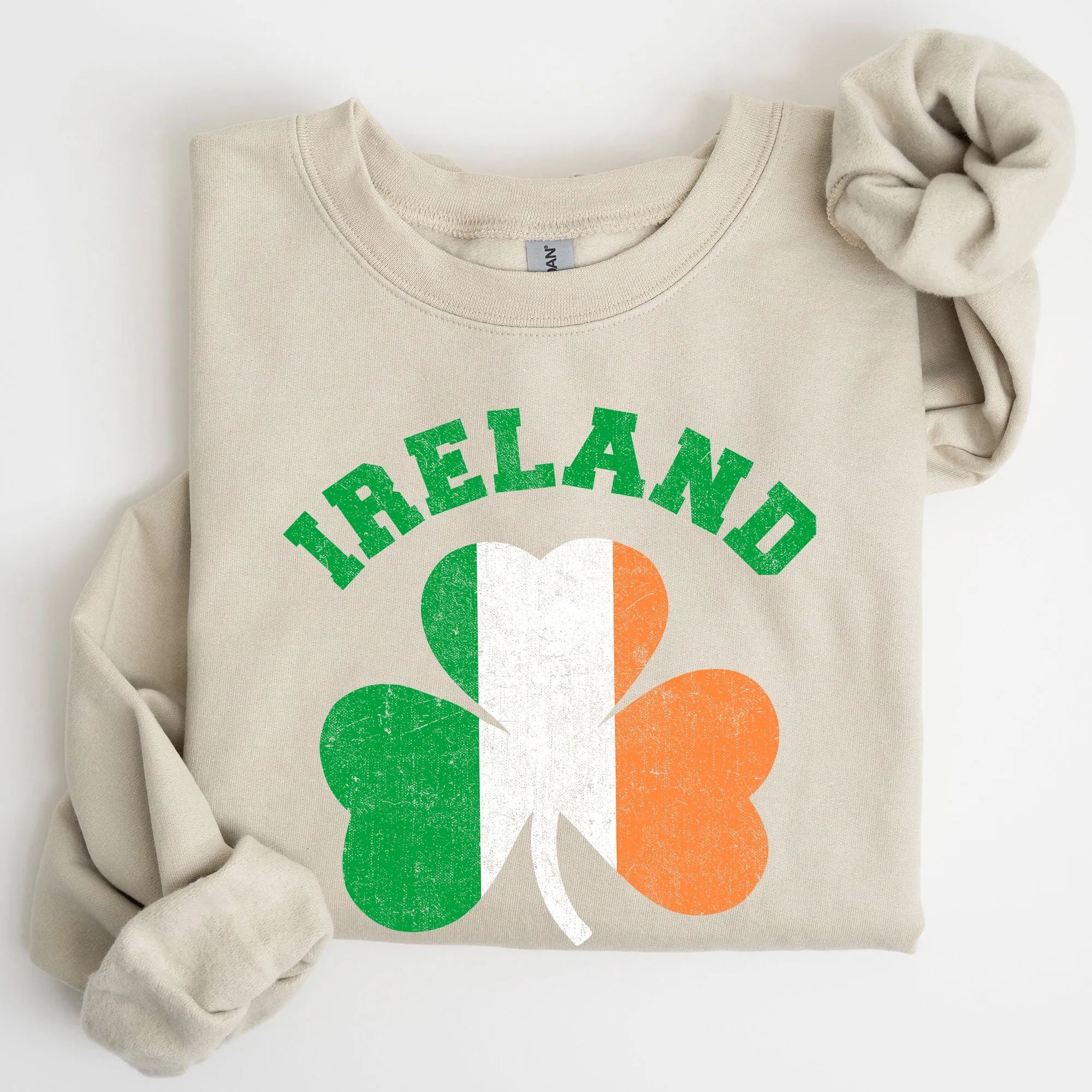 Ireland Shamrock Flag St Patrick's Day Irish Pride Emblem Graphic Cozy Sweatshirt sold by Refinery Number One product image thumbnail 4