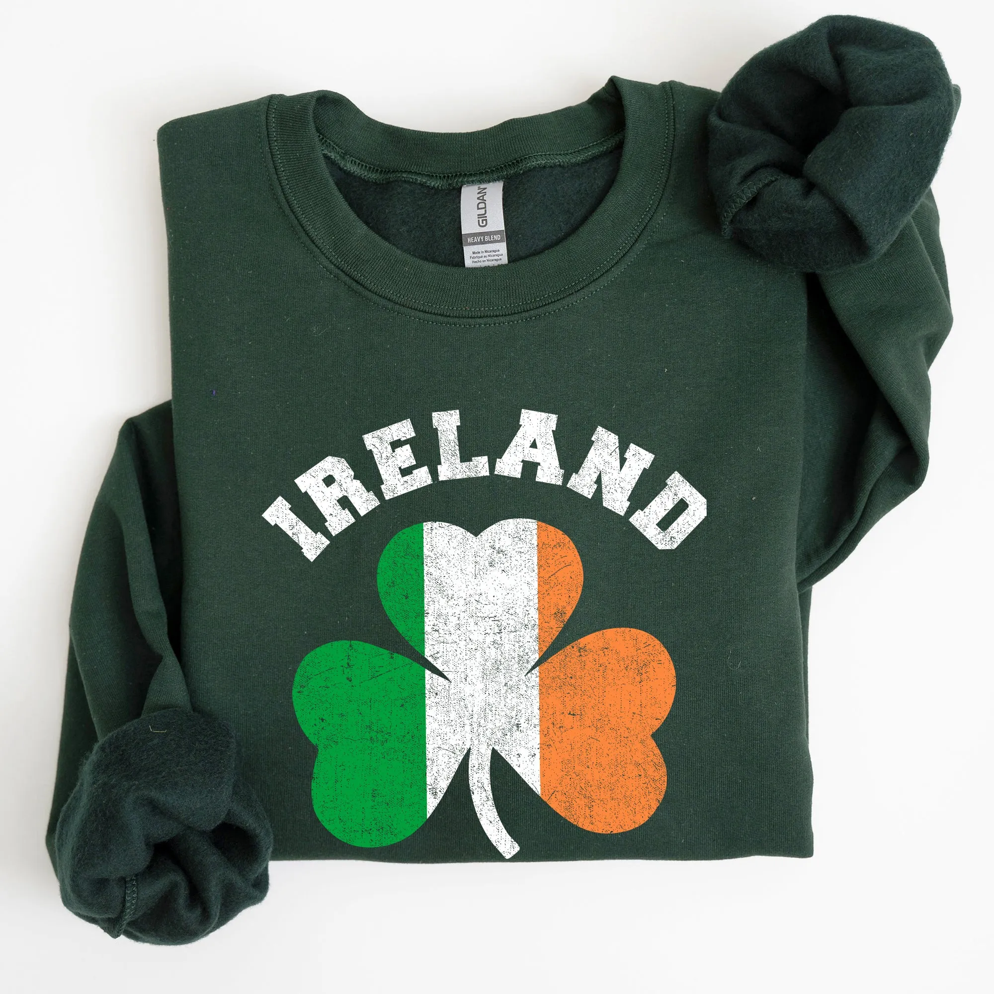 Ireland Shamrock Flag St Patrick's Day Irish Pride Emblem Graphic Cozy Sweatshirt sold by Refinery Number One product image thumbnail 2