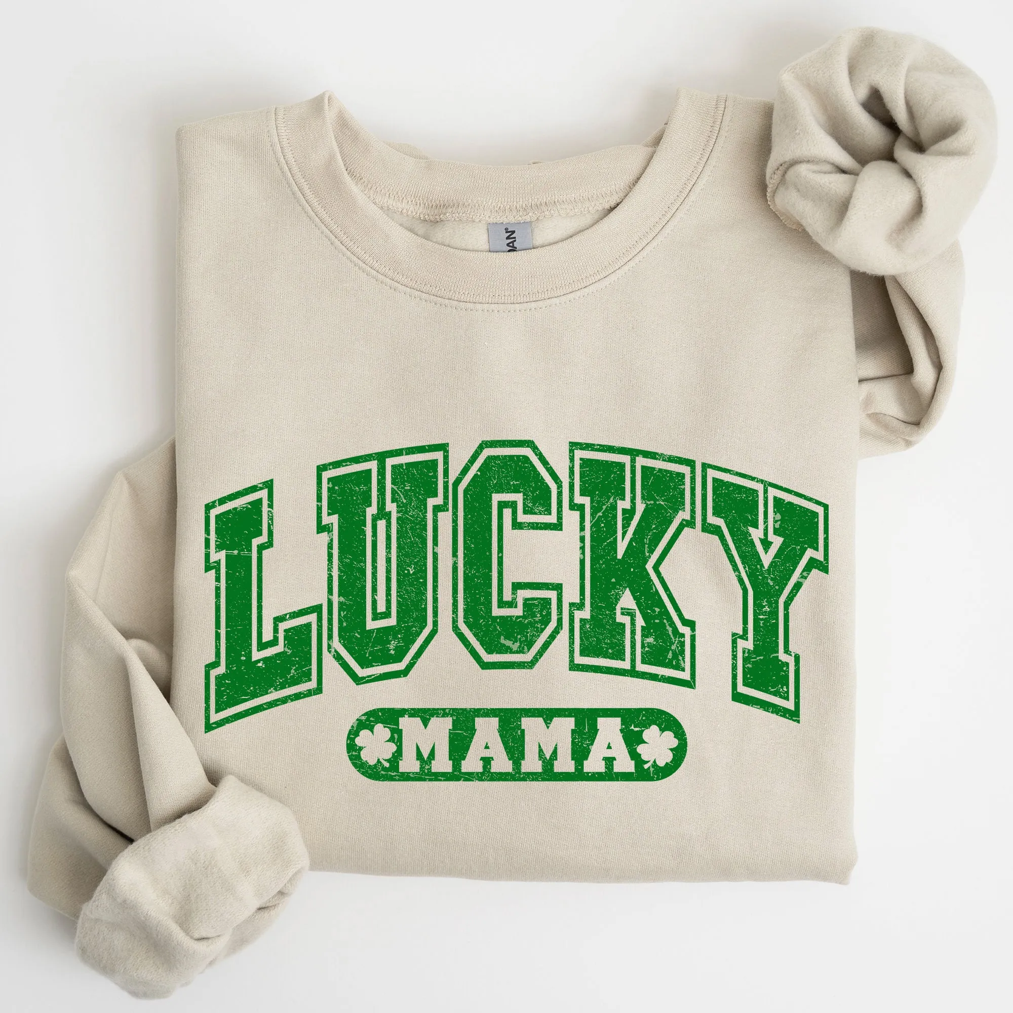 Lucky Mama, Retro, St Patrick's Day Sweatshirt sold by Refinery Number One product image thumbnail 4