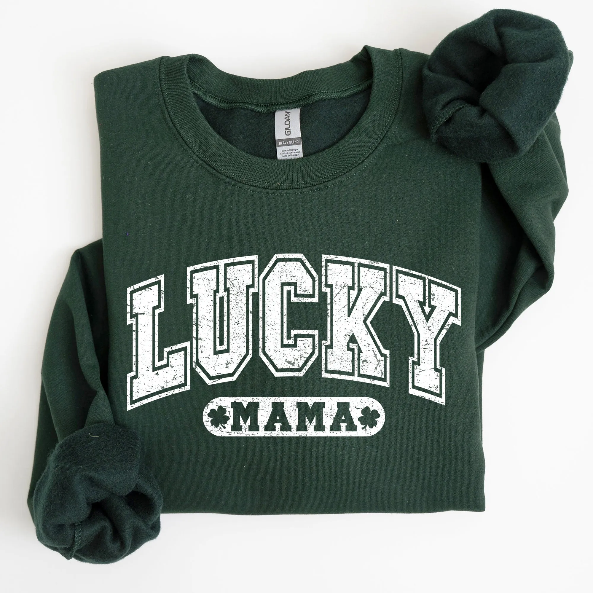 Lucky Mama, Retro, St Patrick's Day Sweatshirt sold by Refinery Number One product image thumbnail 2