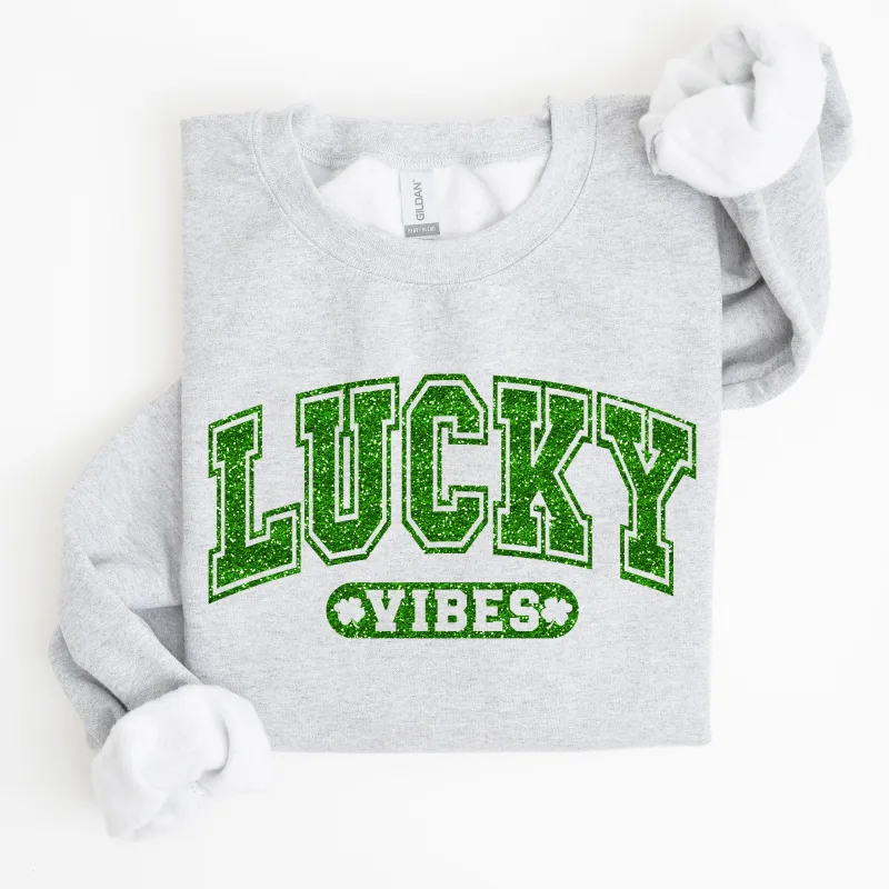 Lucky Vibes, Retro, Vintage, St Patrick's Day Sweatshirt sold by Refinery Number One