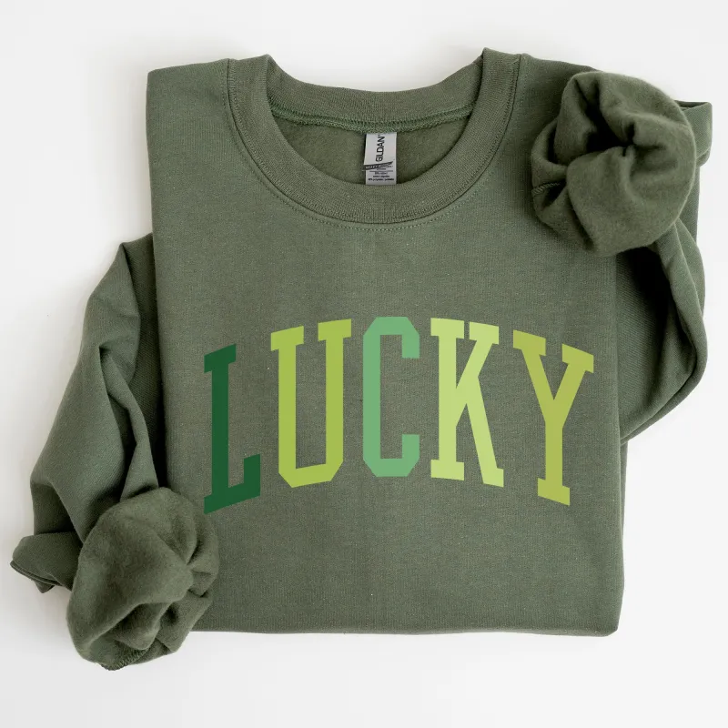Lucky, Collegiate, St Patrick's Day Sweatshirt sold by Refinery Number One