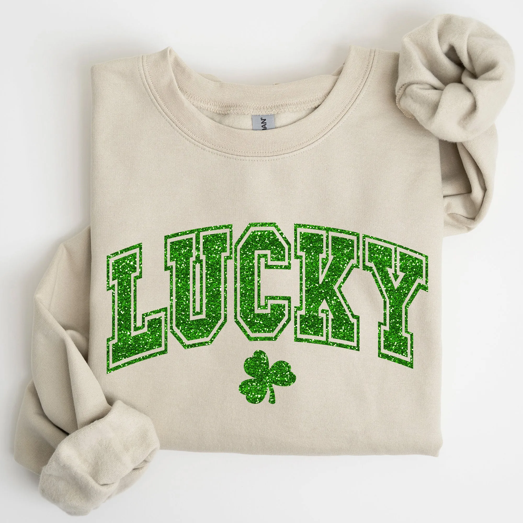 Lucky, Glitter Shamrock, St Patrick's Day Sweatshirt sold by Refinery Number One product image thumbnail 2