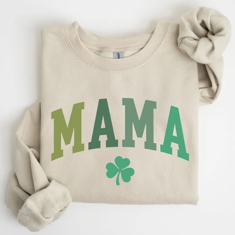 Mama, Shamrock, Collegiate, St Patrick's Day Sweatshirt sold by Refinery Number One