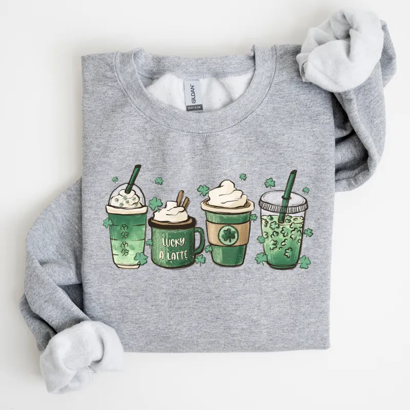St Patrick's Day Coffee Drinks Sweatshirt sold by Refinery Number One